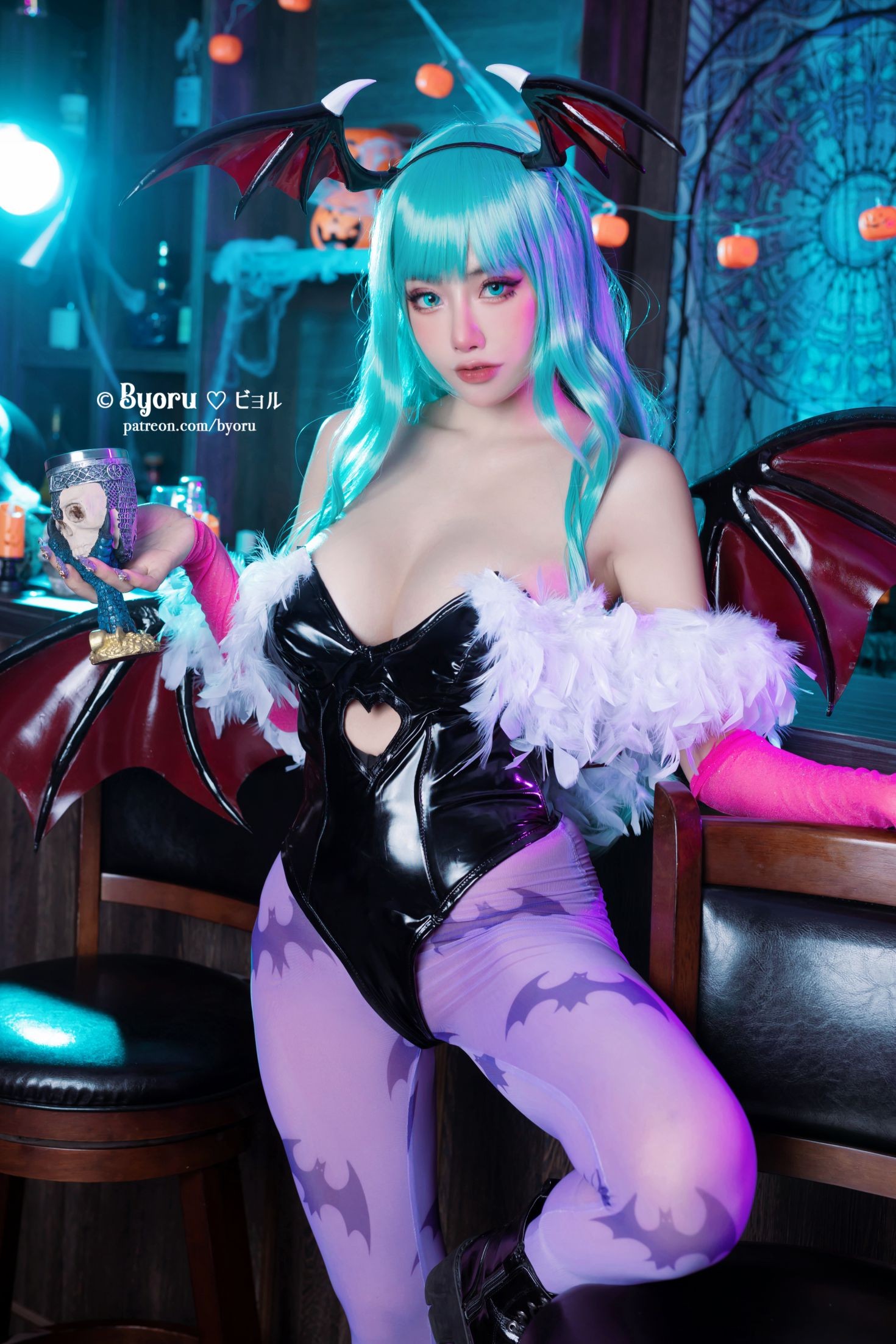 美女动漫博主 Byoru 性感Cosplay写真 Morrigan (4)