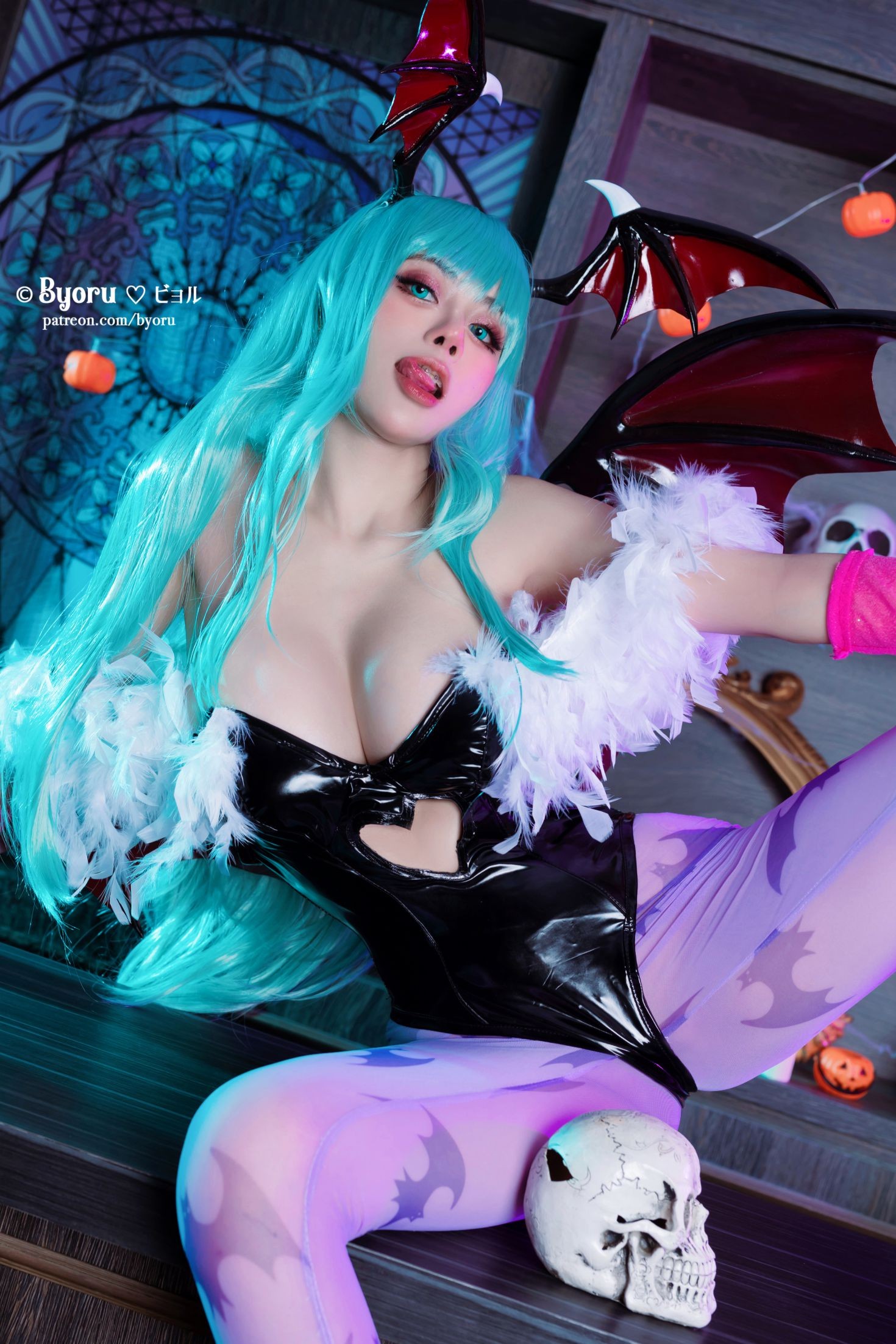 美女动漫博主 Byoru 性感Cosplay写真 Morrigan (10)