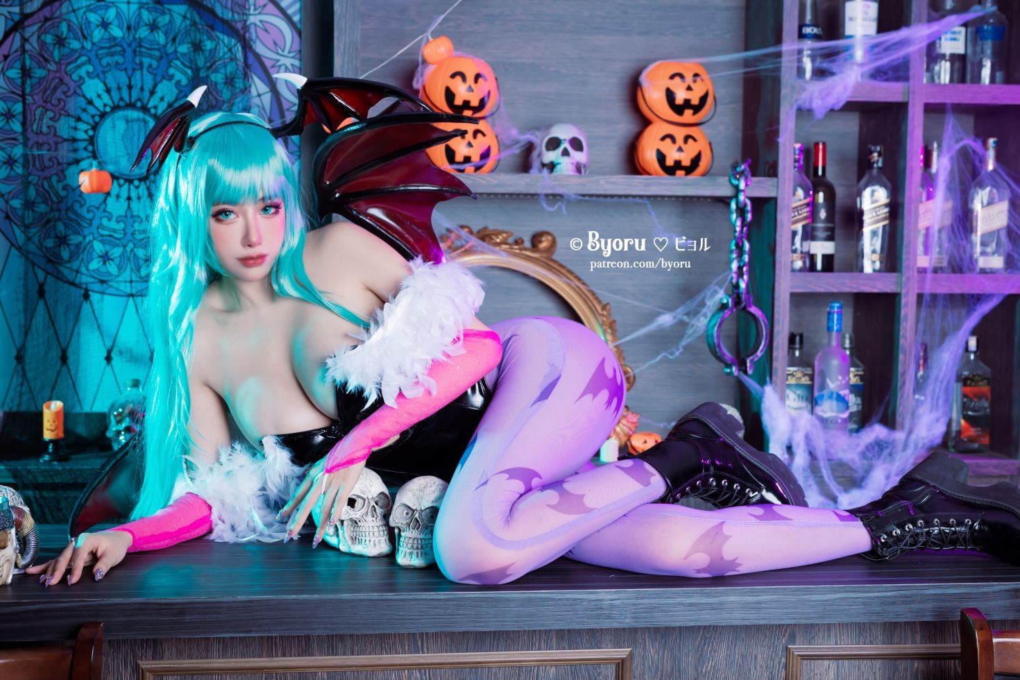 美女动漫博主 Byoru 性感Cosplay写真 Morrigan (15)