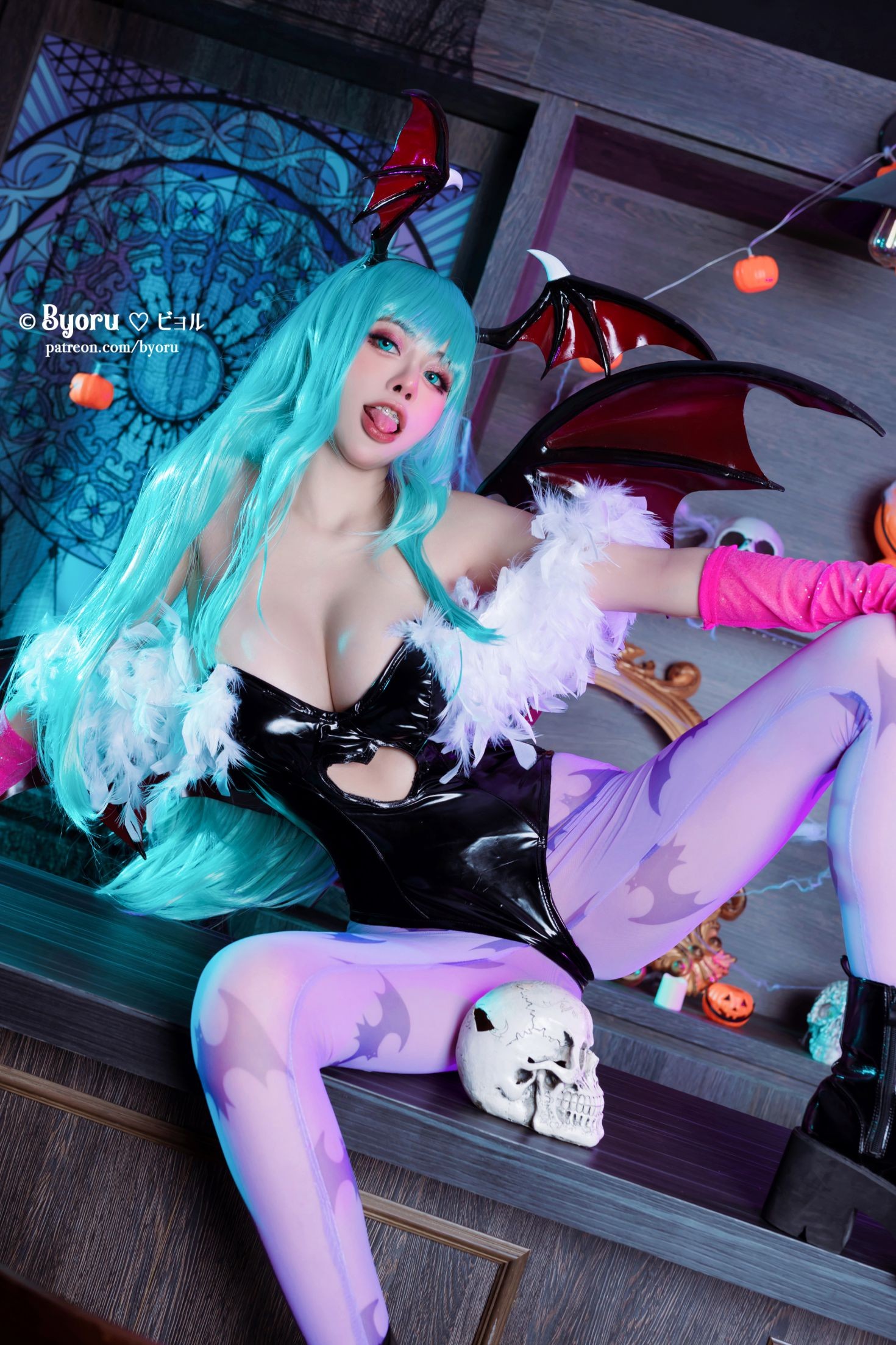 美女动漫博主 Byoru 性感Cosplay写真 Morrigan (9)