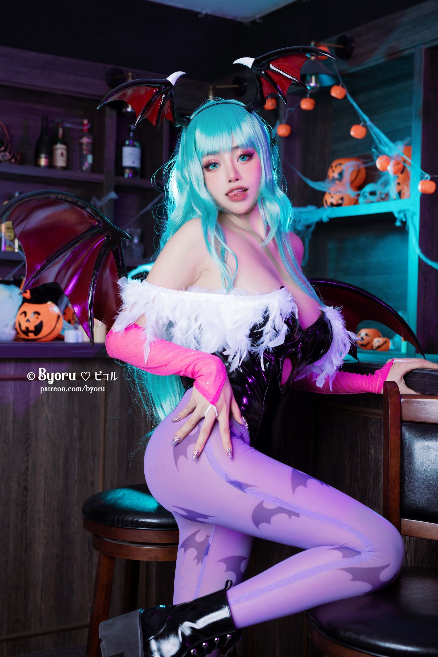 美女动漫博主 Byoru 性感Cosplay写真 Morrigan (5)