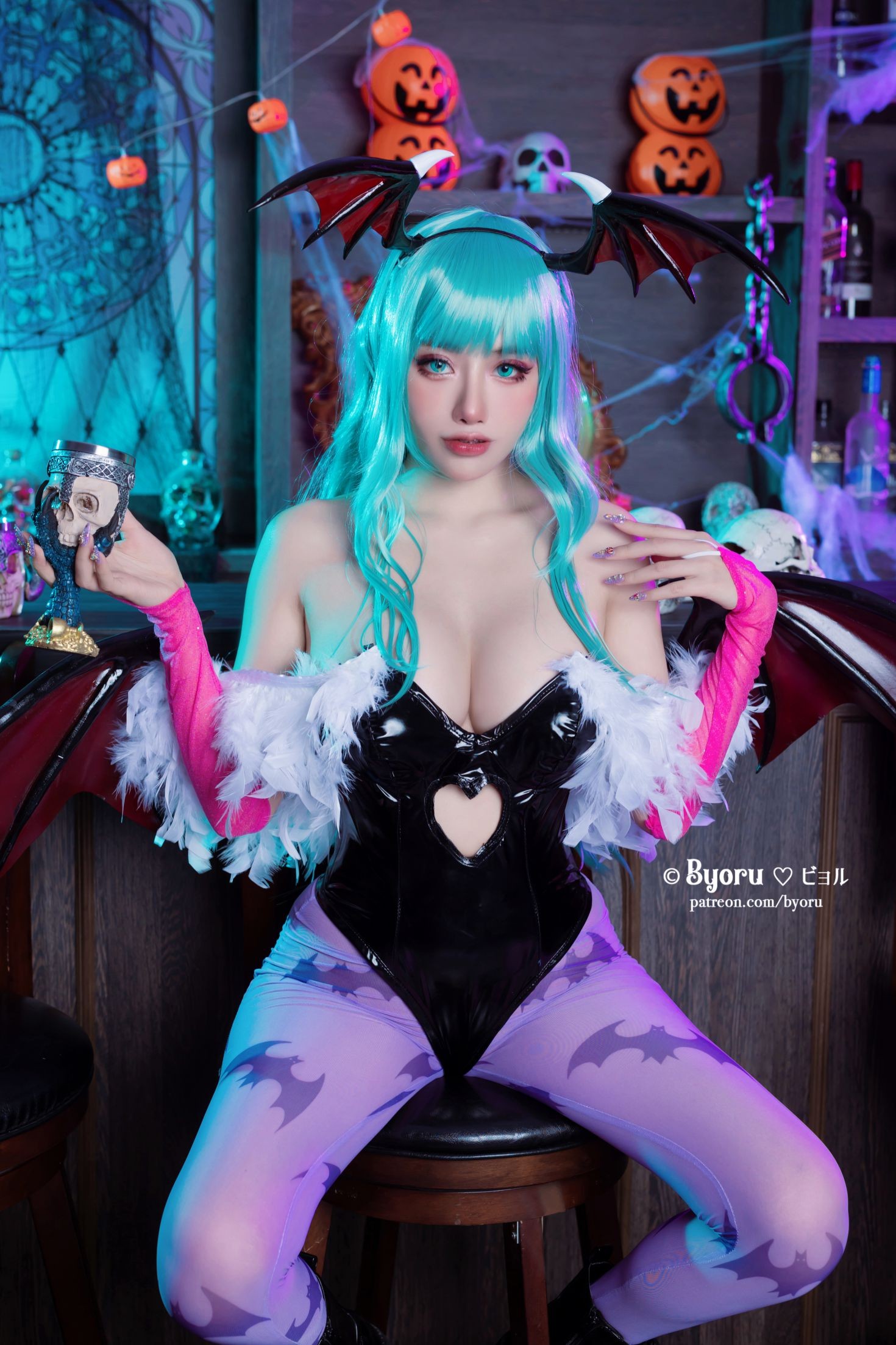 美女动漫博主 Byoru 性感Cosplay写真 Morrigan (2)