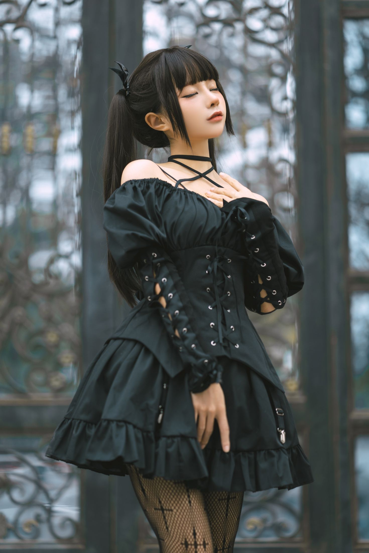 美女动漫博主蠢沫沫性感Cosplay写真双马尾小恶魔 (12)