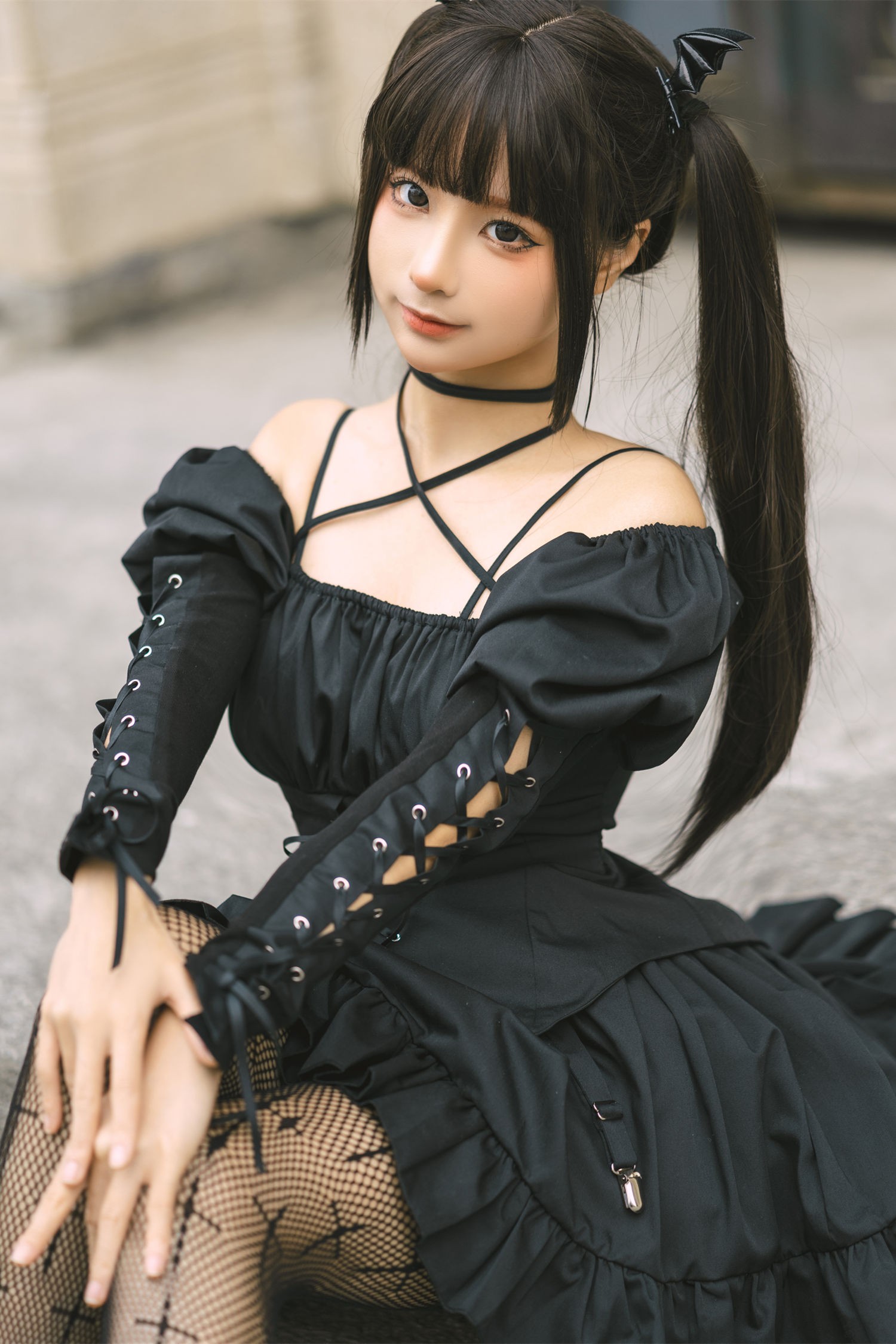 美女动漫博主蠢沫沫性感Cosplay写真双马尾小恶魔 (1)