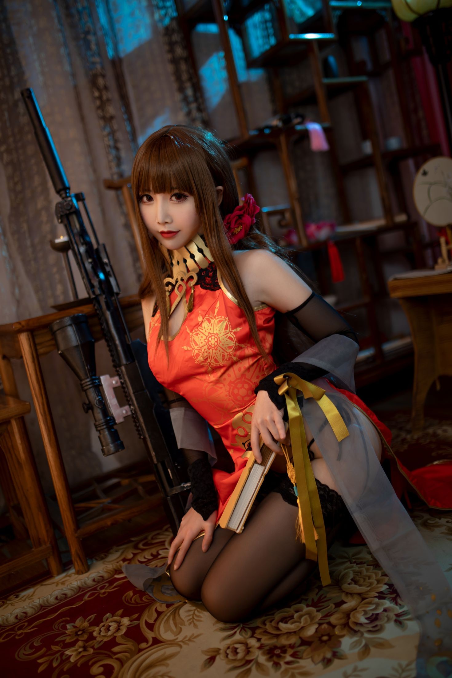 美女动漫博主面饼仙儿性感Cosplay写真红牡丹 (4)