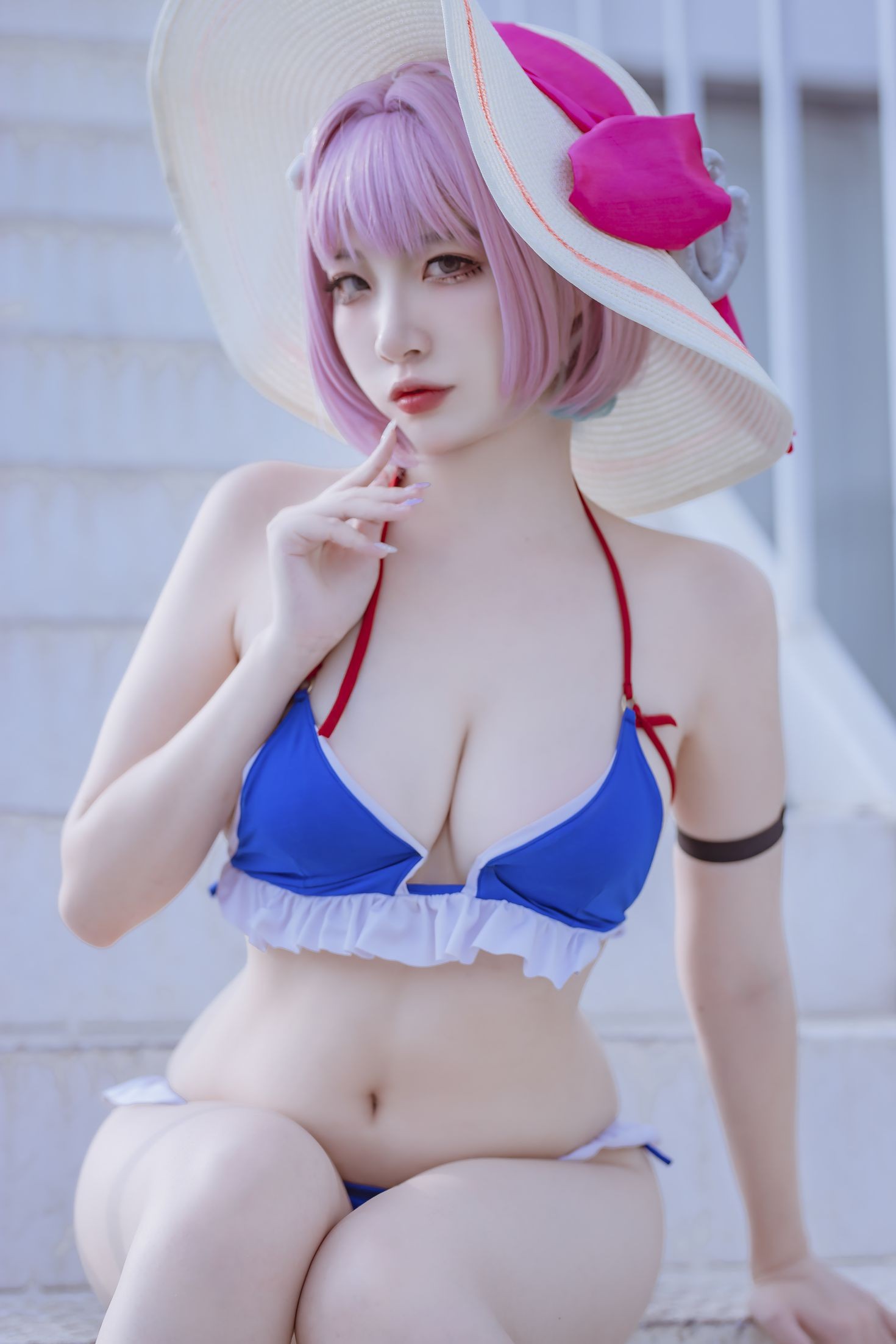 美女动漫博主二佐性感Cosplay写真碧蓝塔尔图泳装 (19)