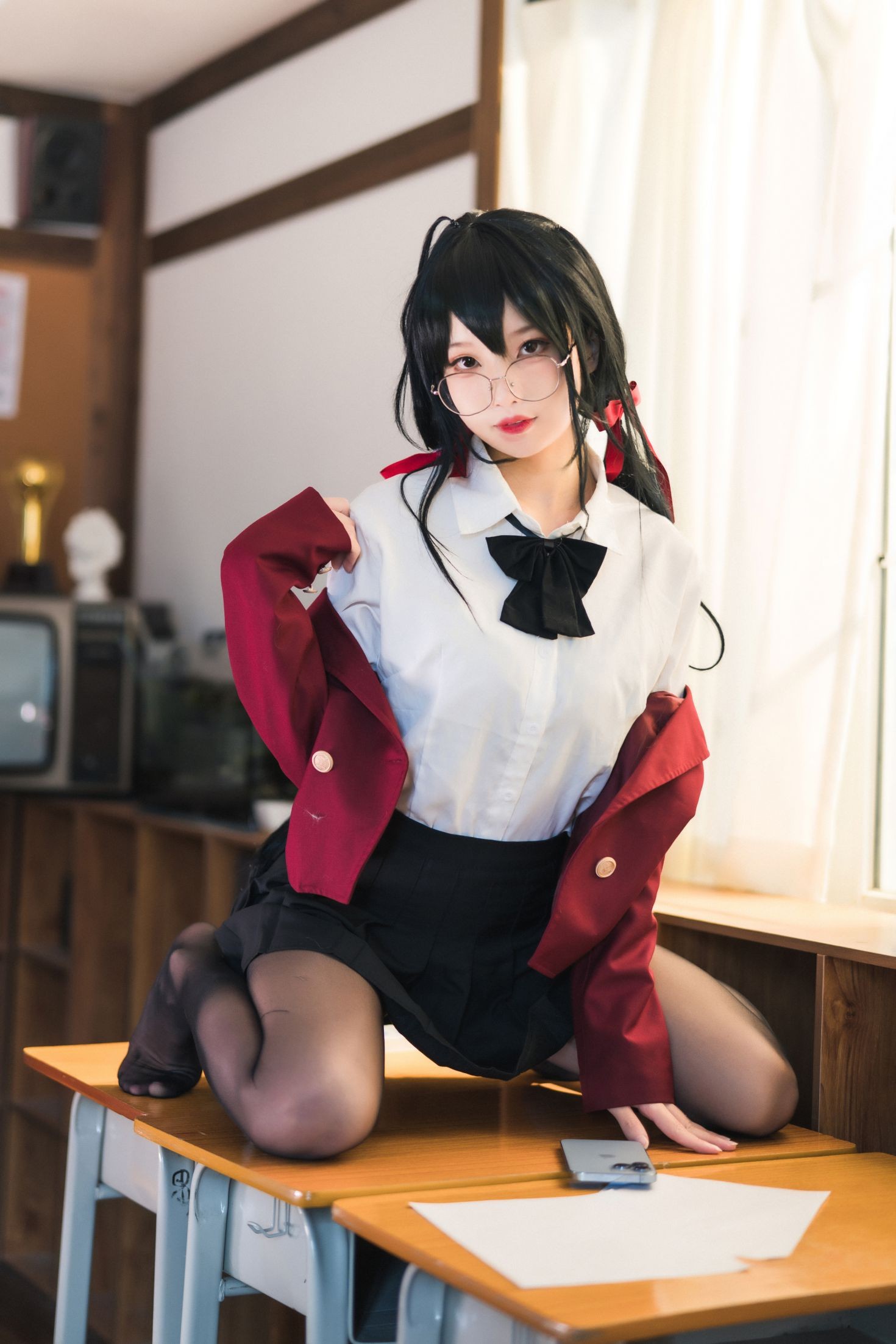 美女动漫博主狐玖玖性感Cosplay写真碧蓝航线大凤JK (12)