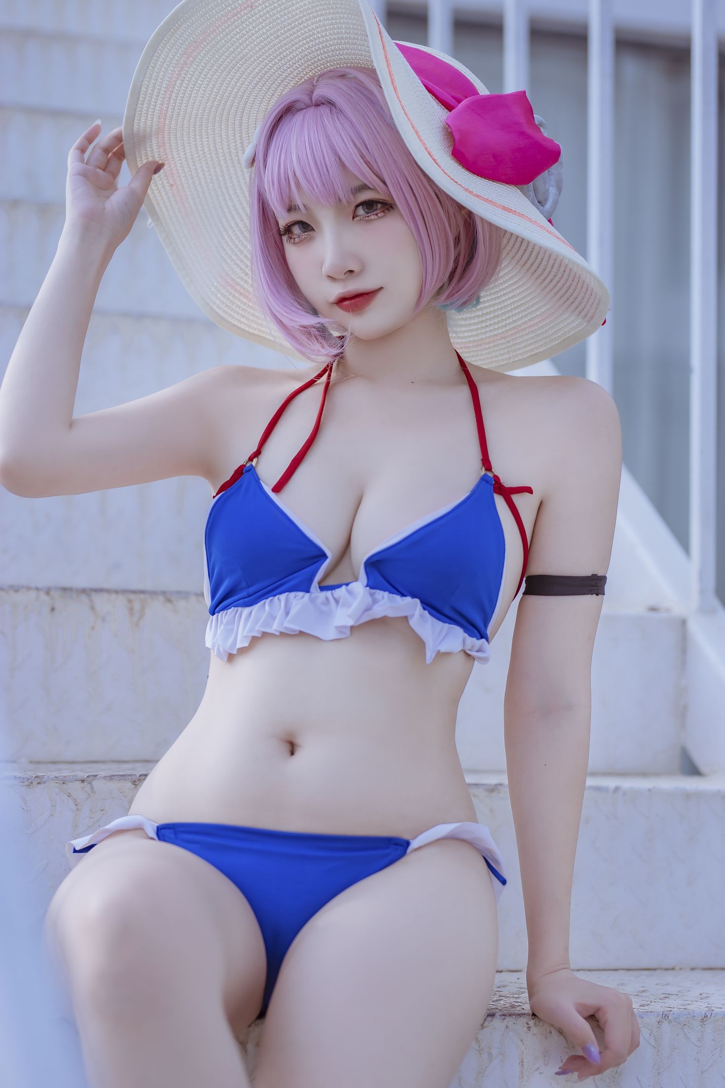 美女动漫博主二佐性感Cosplay写真碧蓝塔尔图泳装 (1)