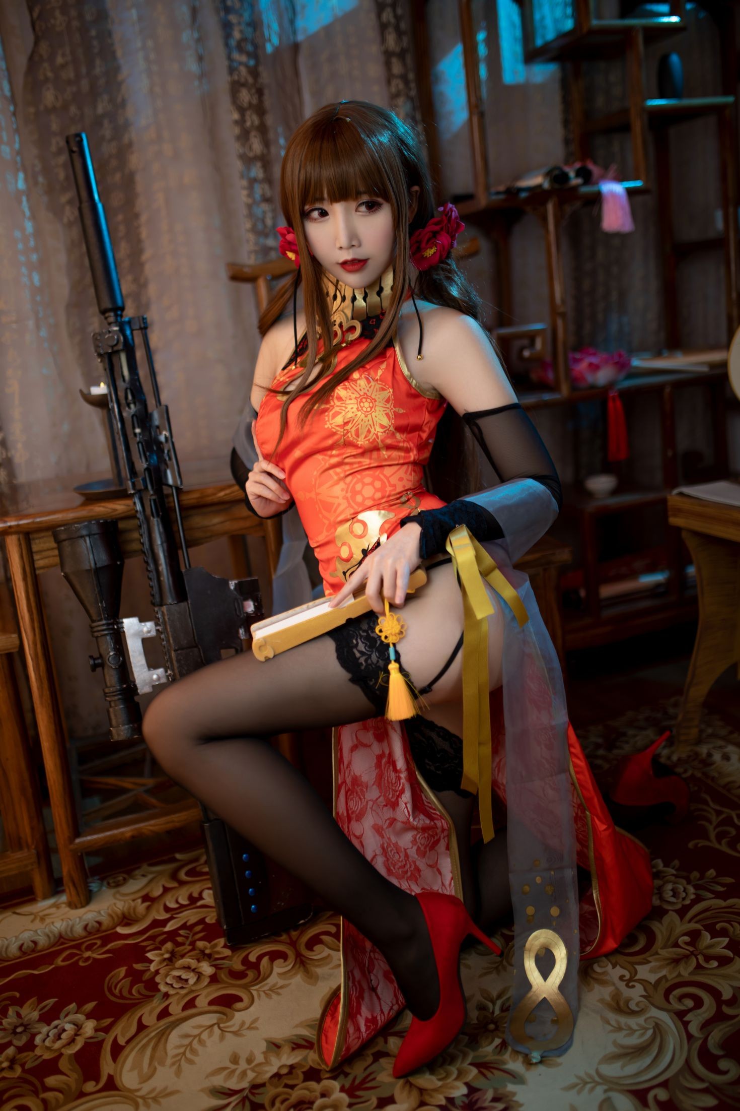 美女动漫博主面饼仙儿性感Cosplay写真红牡丹 (35)