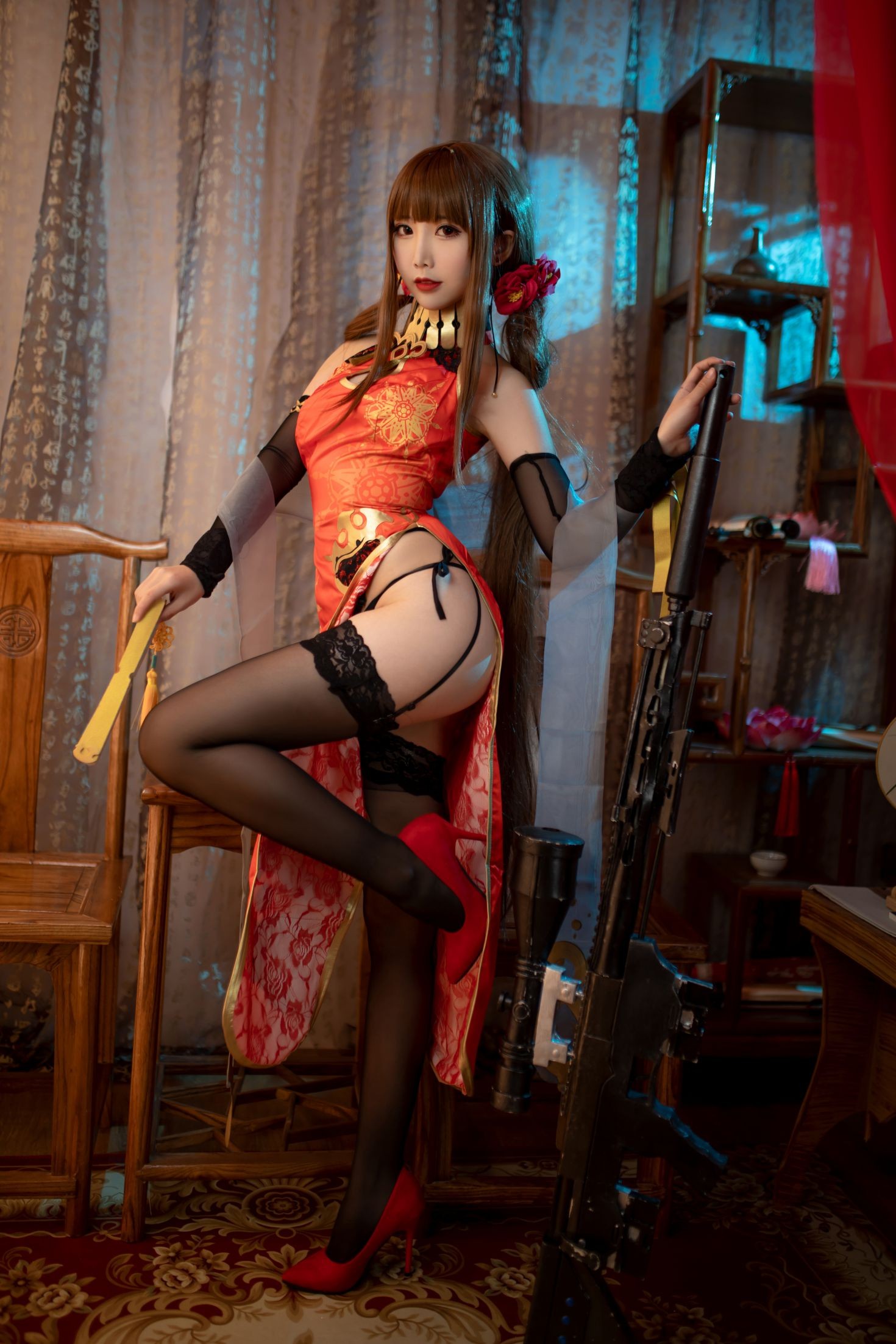 美女动漫博主面饼仙儿性感Cosplay写真红牡丹 (29)