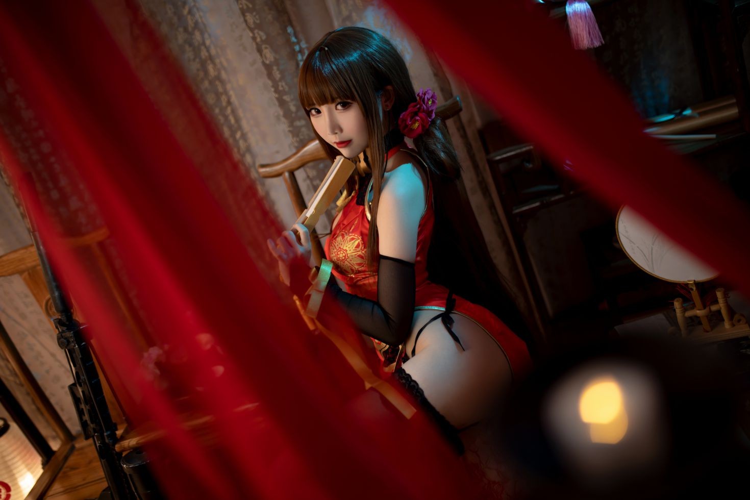 美女动漫博主面饼仙儿性感Cosplay写真红牡丹 (5)