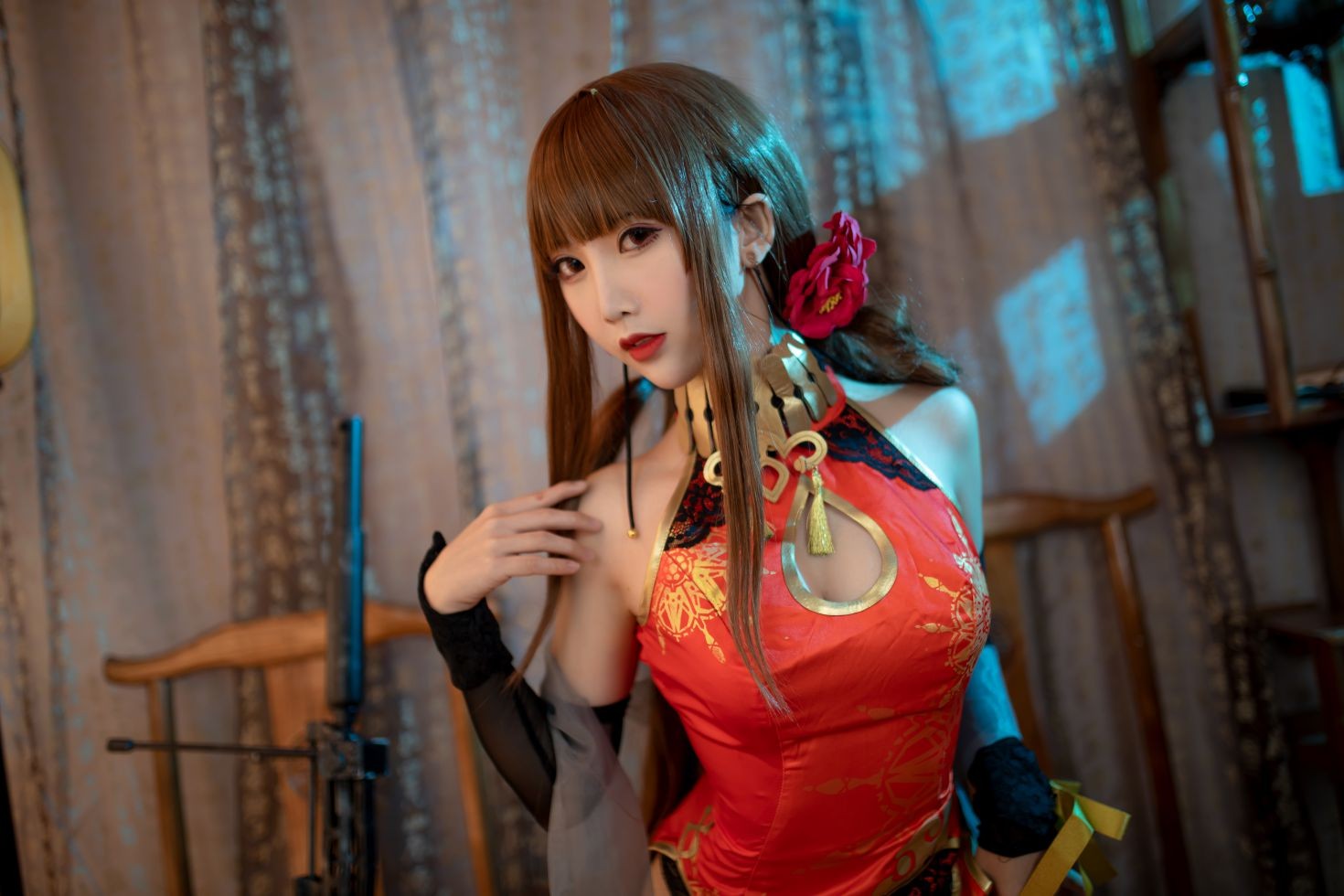 美女动漫博主面饼仙儿性感Cosplay写真红牡丹 (21)