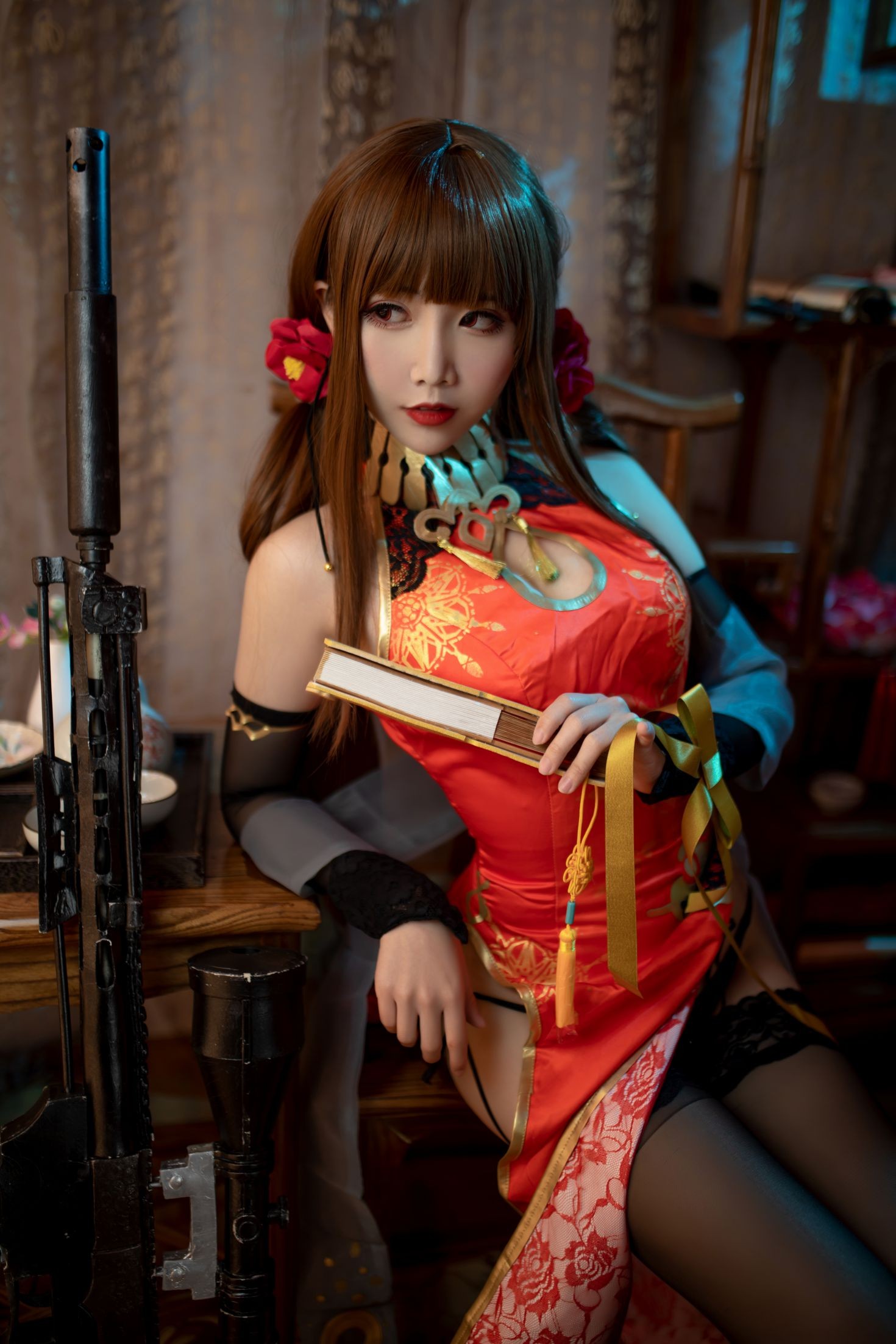 美女动漫博主面饼仙儿性感Cosplay写真红牡丹 (28)