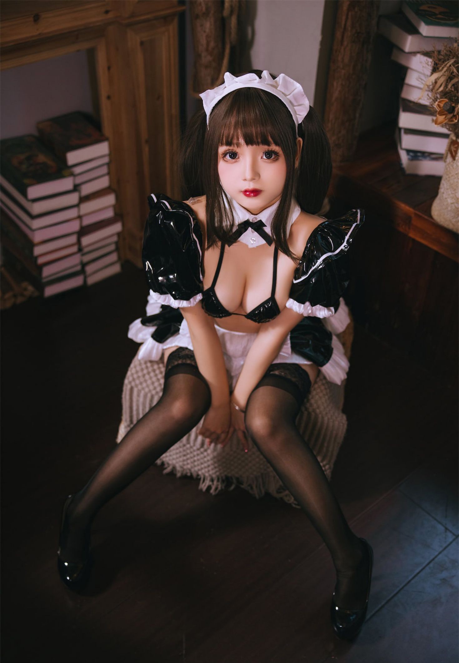 美女动漫博主日奈娇性感Cosplay写真皮质女仆 (29)