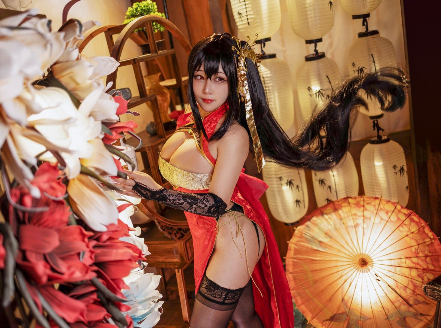 美女动漫博主咔喵性感Cosplay写真大凤旗袍 (3)