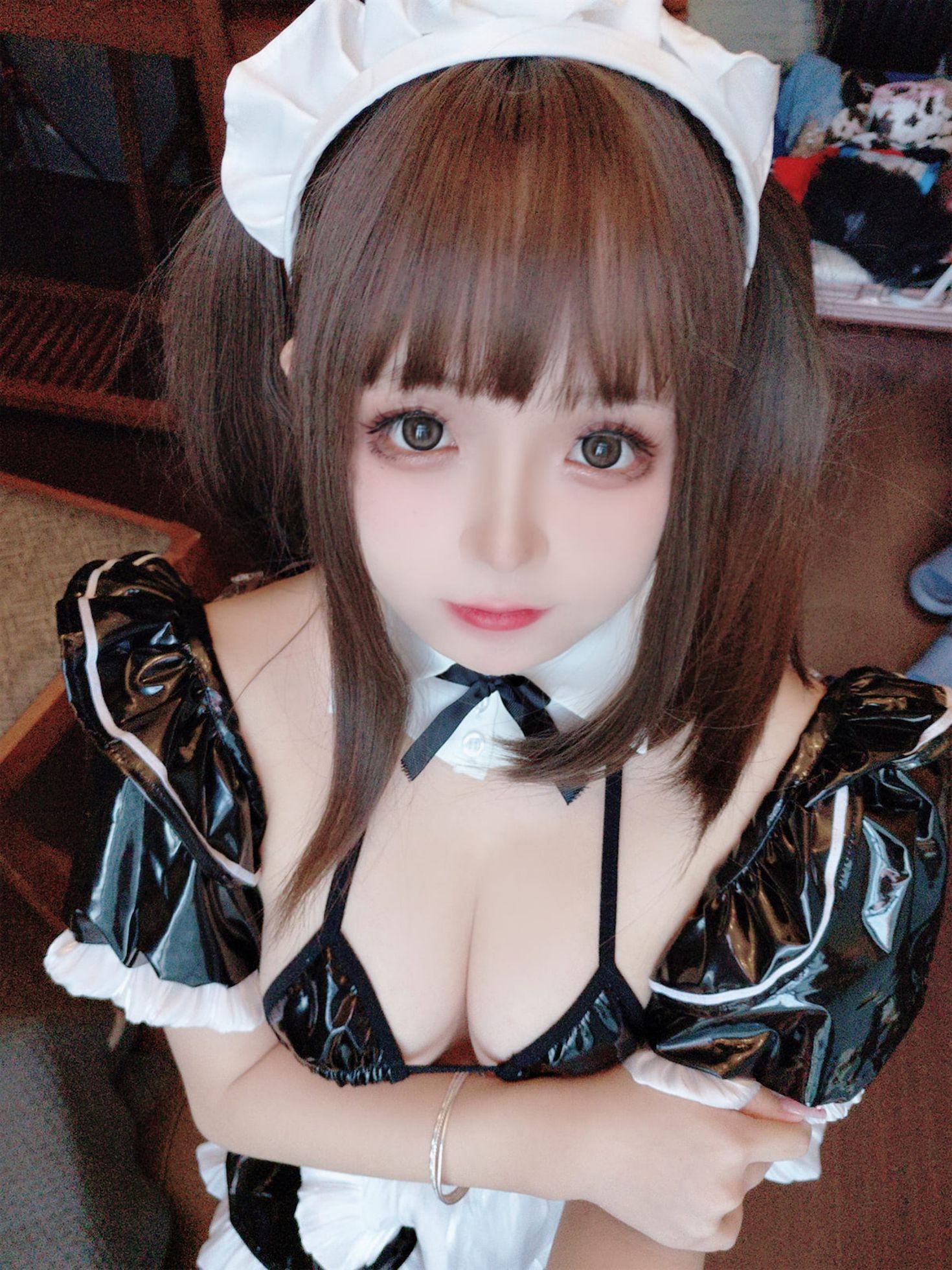 美女动漫博主日奈娇性感Cosplay写真皮质女仆 (73)