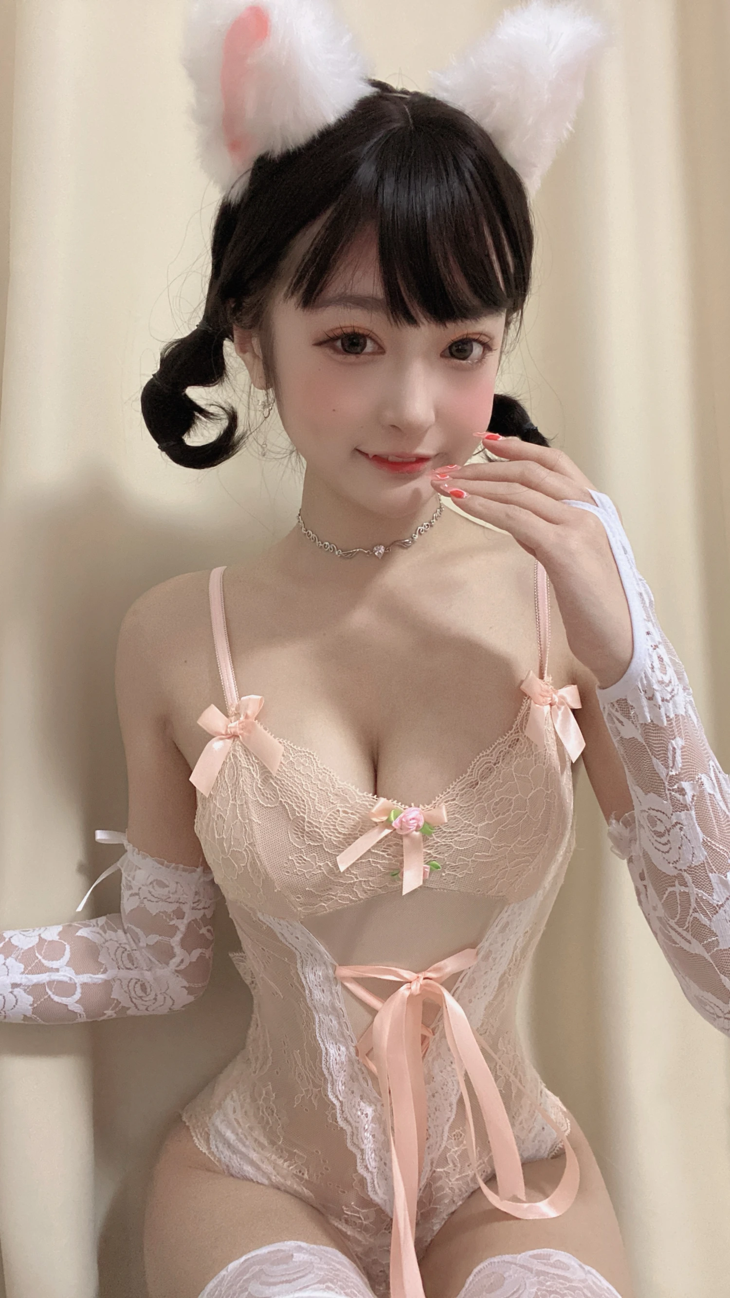 佳佳好难啊美女网红性感自拍写真图片法式猫耳娘 (26)