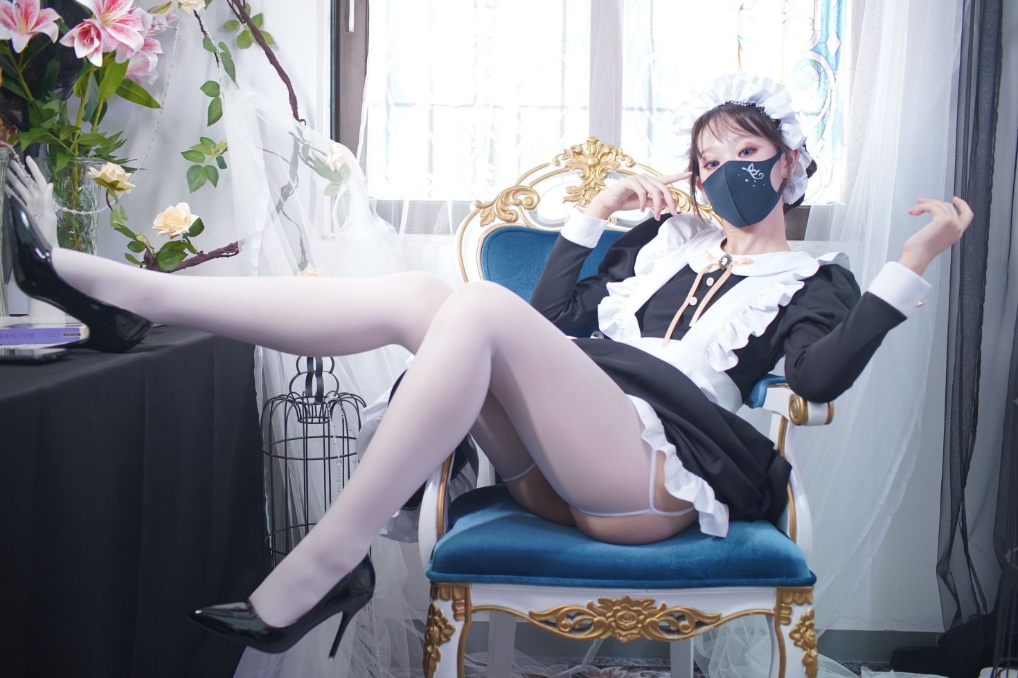 美女动漫博主茶籽ccz性感Cosplay写真欧式女仆 (6)