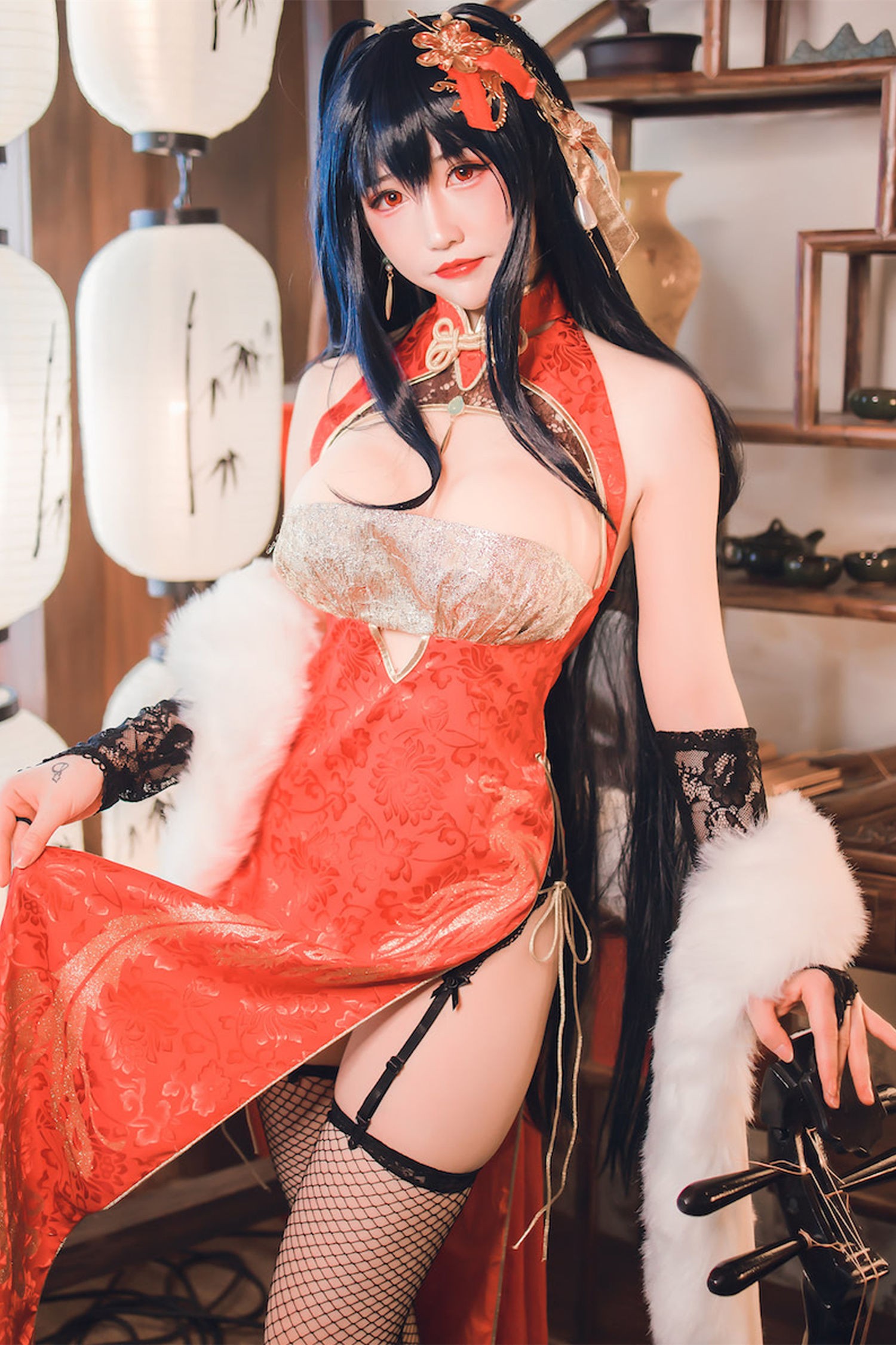 美女动漫博主Coser衣衣性感Cosplay写真碧蓝航线 大凤旗袍 (1)