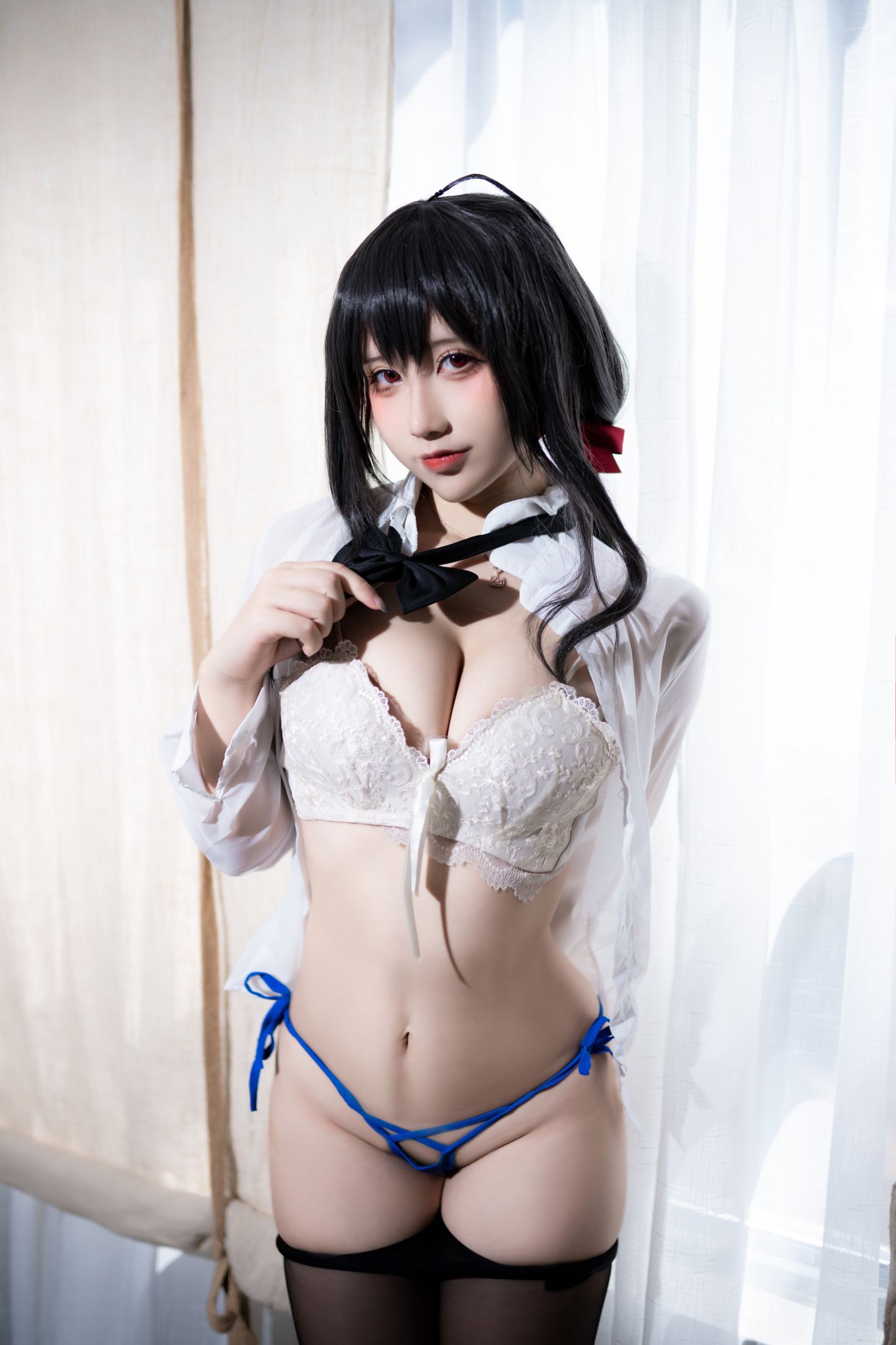 美女动漫博主九曲Jean性感Cosplay写真大凤风纪委员 (17)