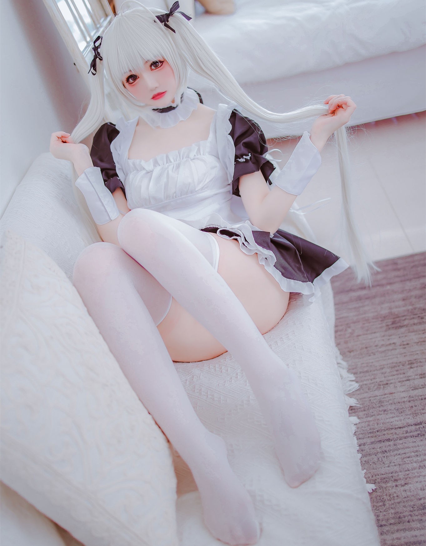 美女动漫博主衣衣性感Cosplay写真穹妹女仆 (1)