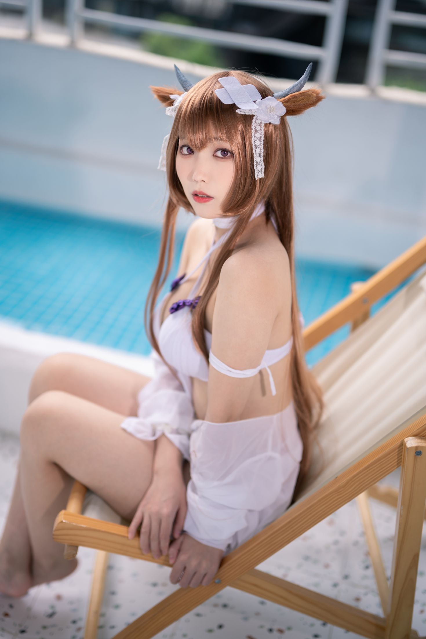 美女动漫博主汪知子性感Cosplay写真樫野泳装 (2)