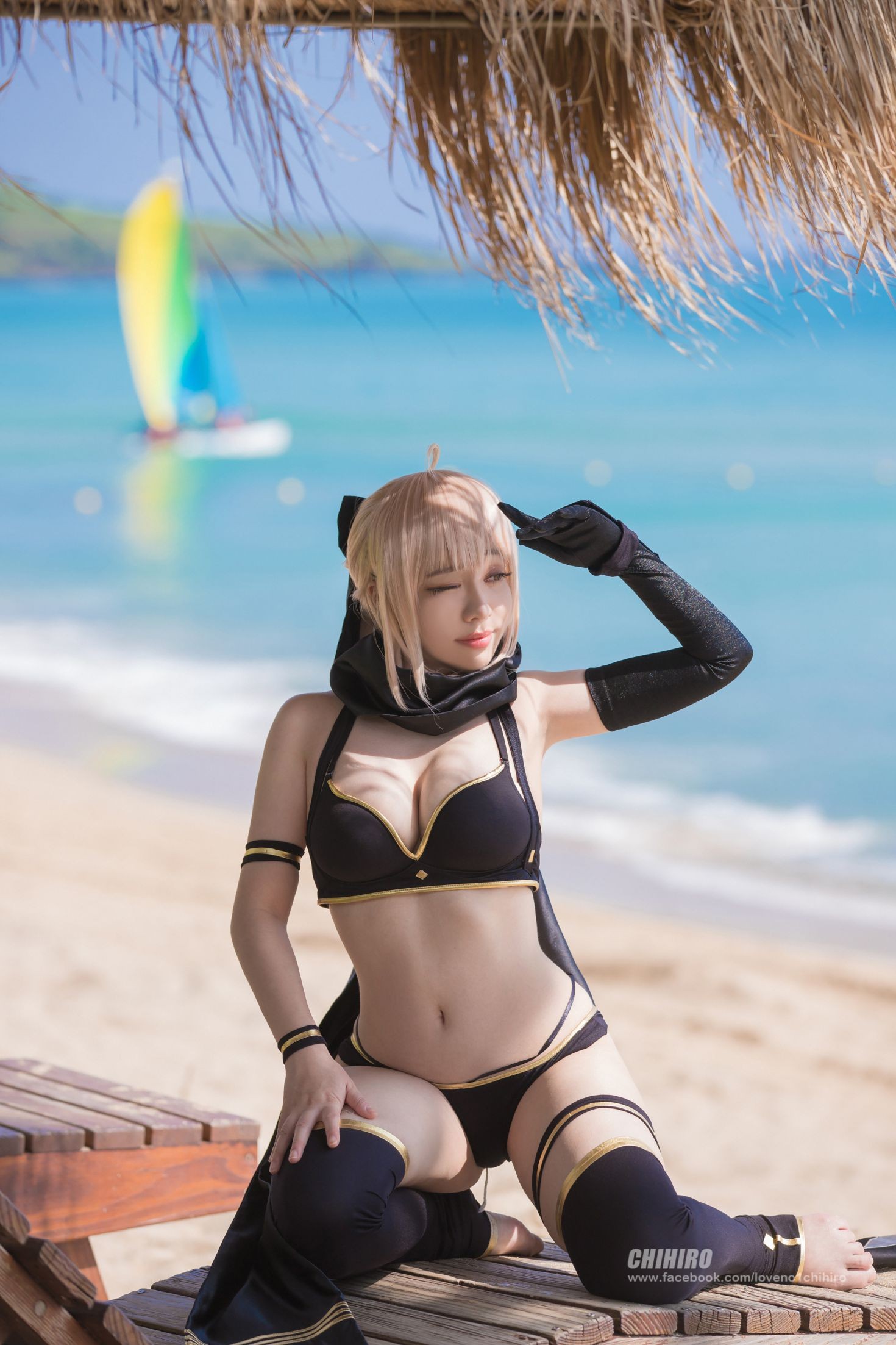 美女动漫博主千寻性感Cosplay写真冲田总司 (35)