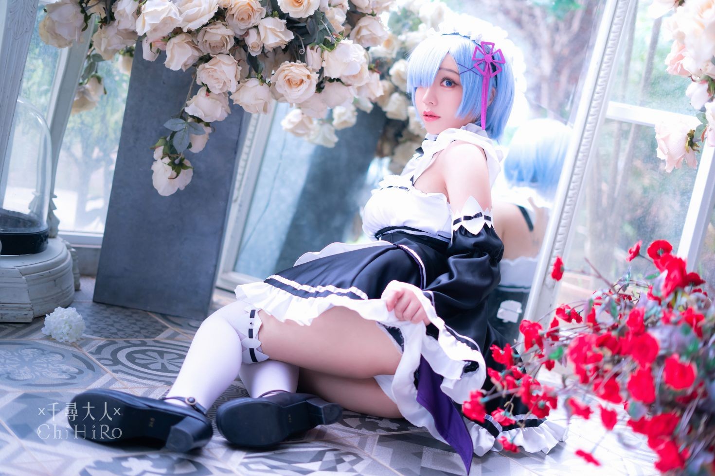 美女动漫博主千寻性感Cosplay写真蕾姆Rem (28)