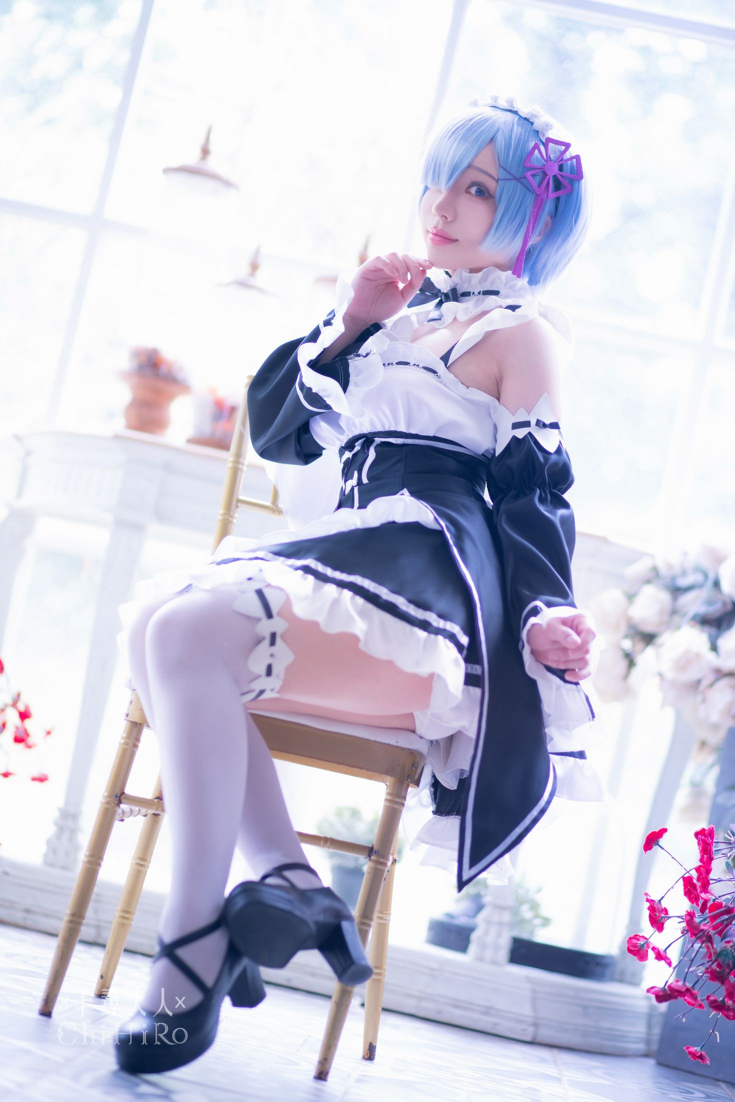 美女动漫博主千寻性感Cosplay写真蕾姆Rem (18)