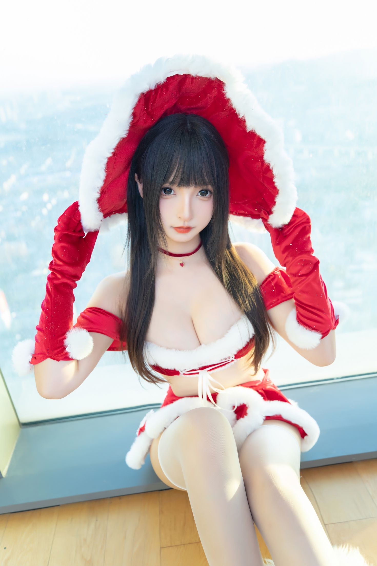 美女动漫博主神楽板真冬性感Cosplay写真圣诞魔法 (25)