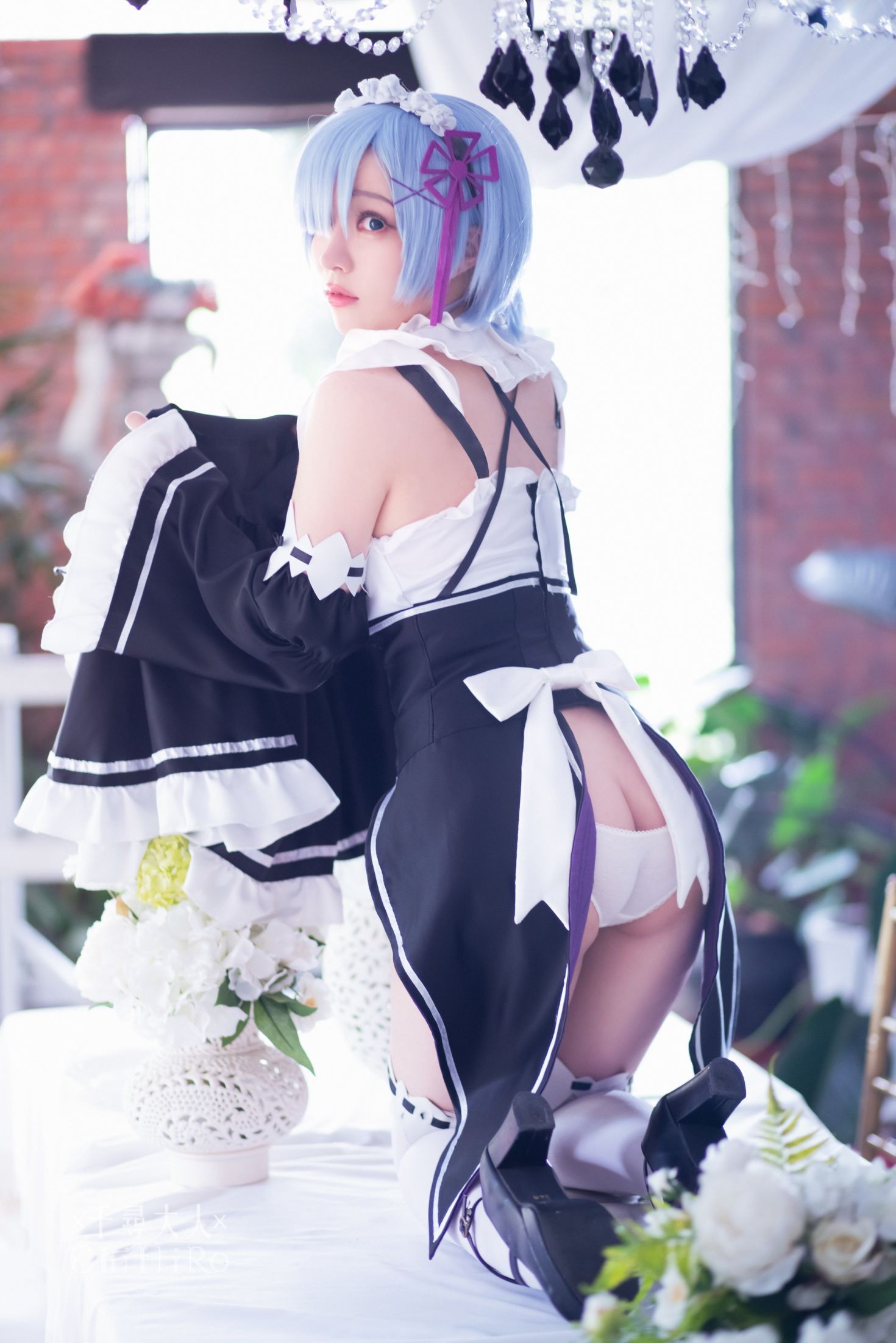 美女动漫博主千寻性感Cosplay写真蕾姆Rem (38)