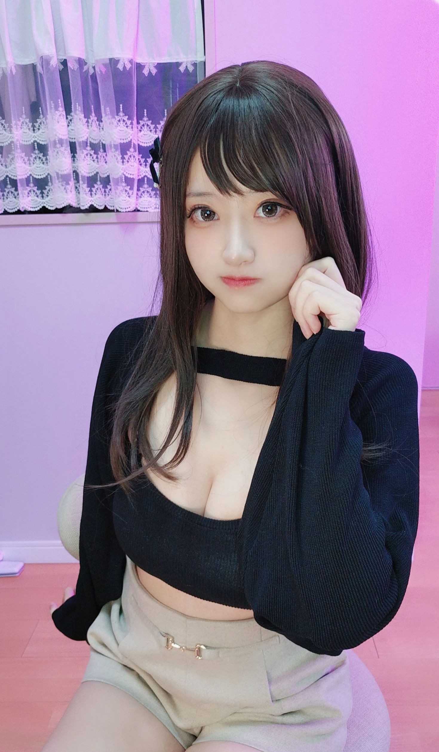 美女动漫博主千阳ちよ性感Cosplay写真毛衣 (11)