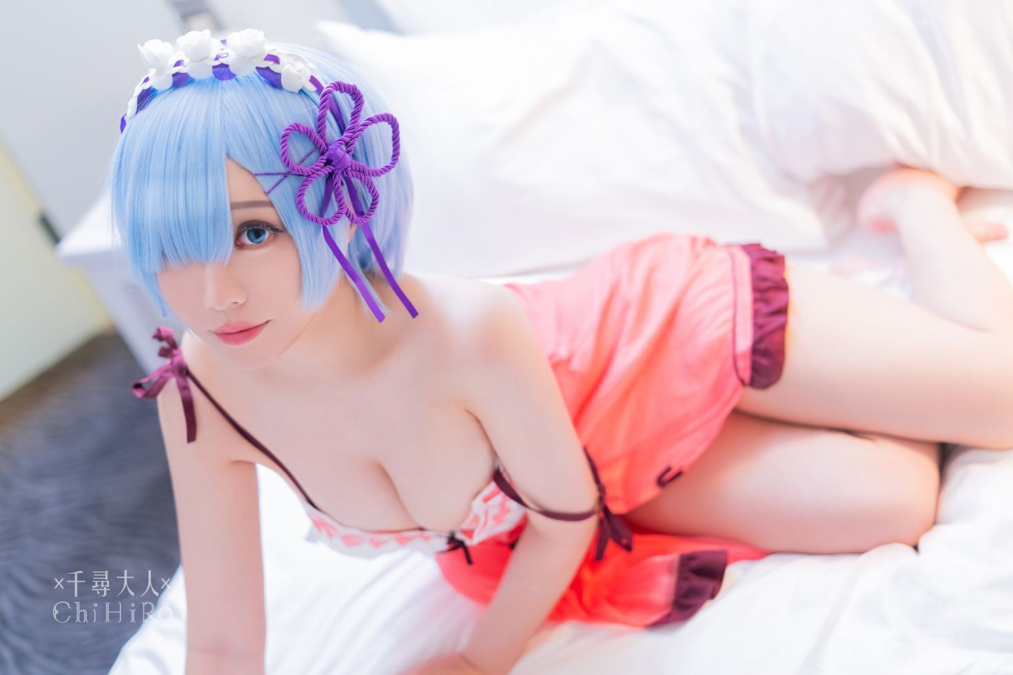 美女动漫博主千寻性感Cosplay写真蕾姆Rem (11)