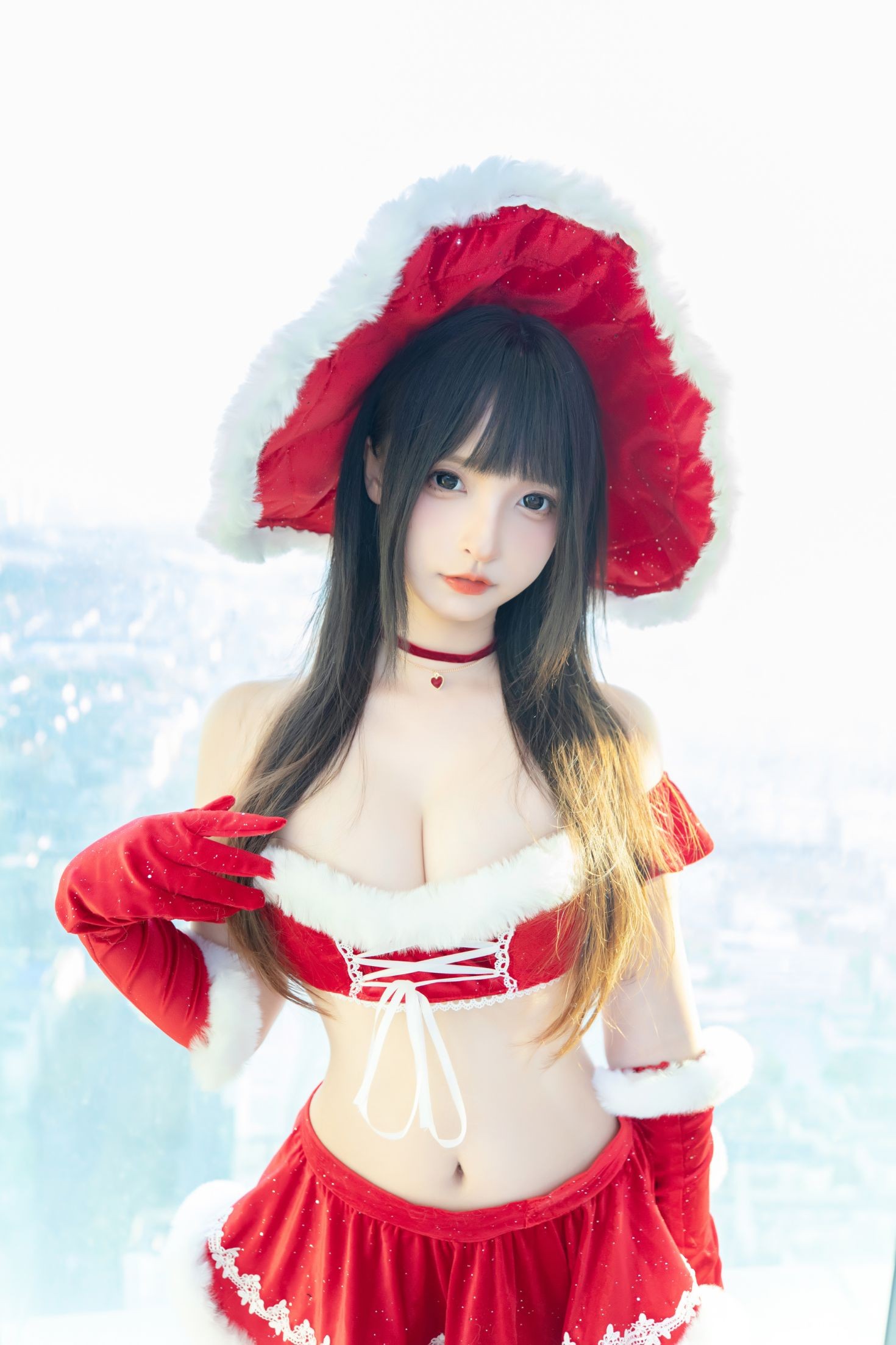 美女动漫博主神楽板真冬性感Cosplay写真圣诞魔法 (10)