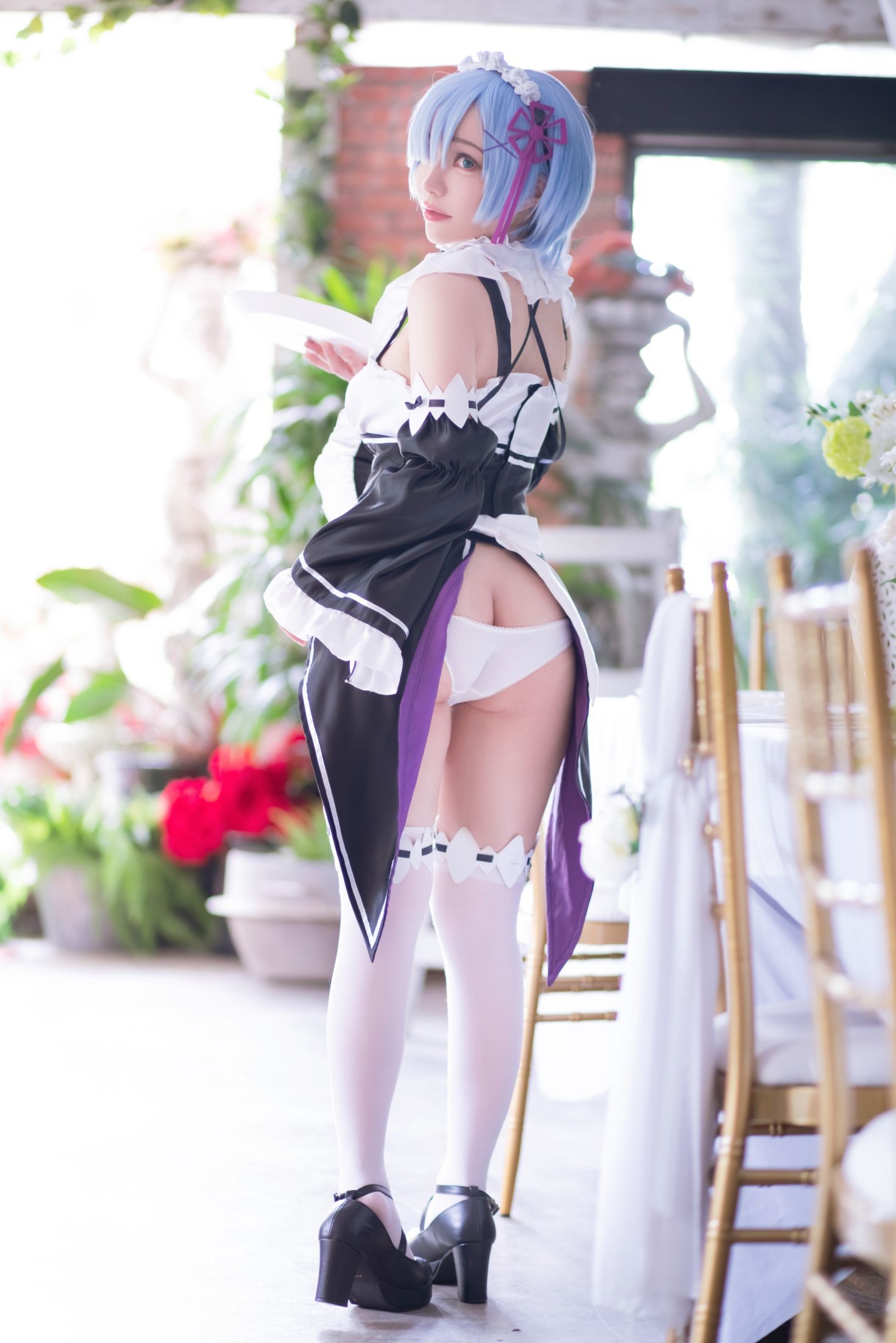 美女动漫博主千寻性感Cosplay写真蕾姆Rem (49)