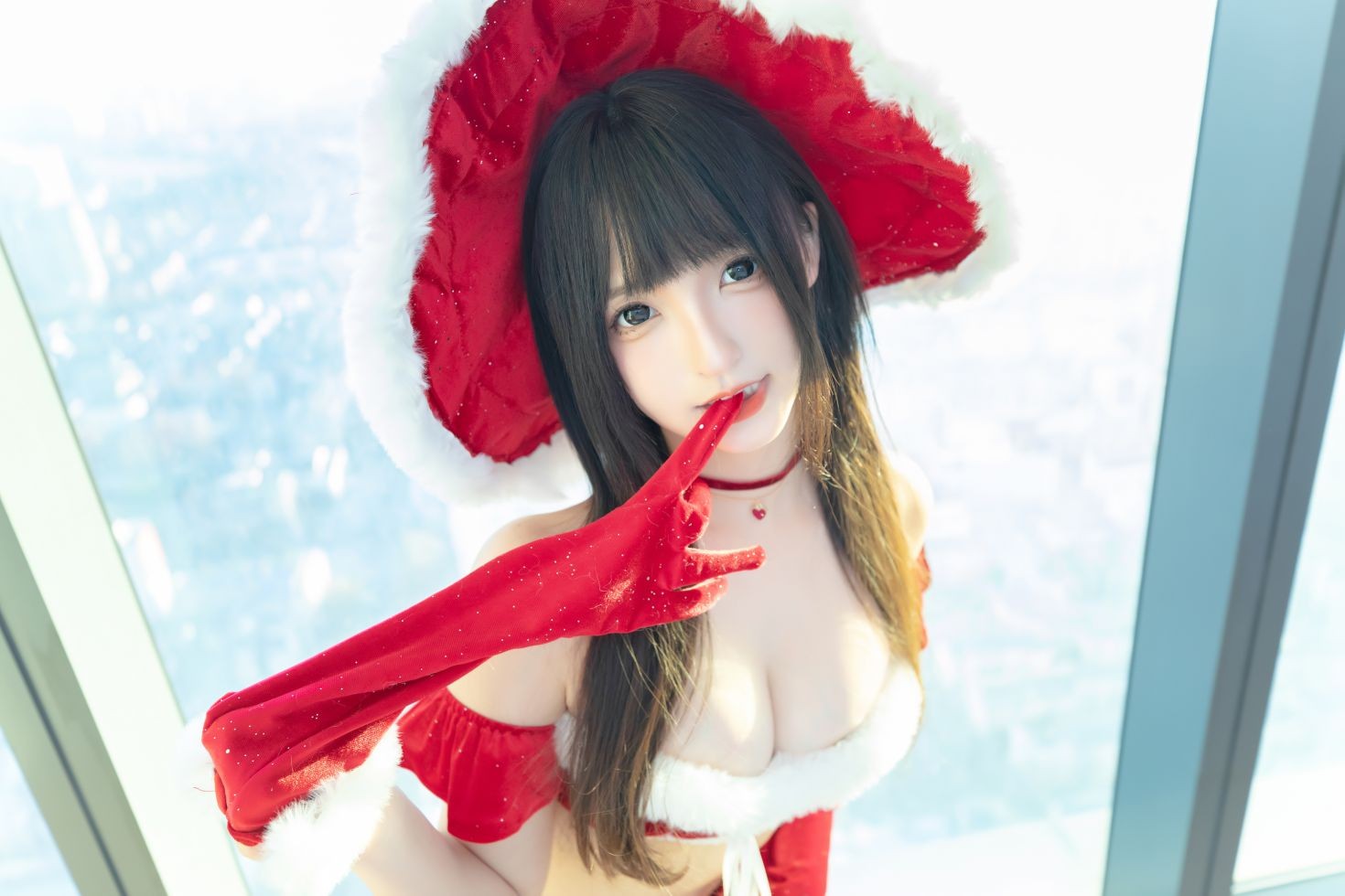 美女动漫博主神楽板真冬性感Cosplay写真圣诞魔法 (12)