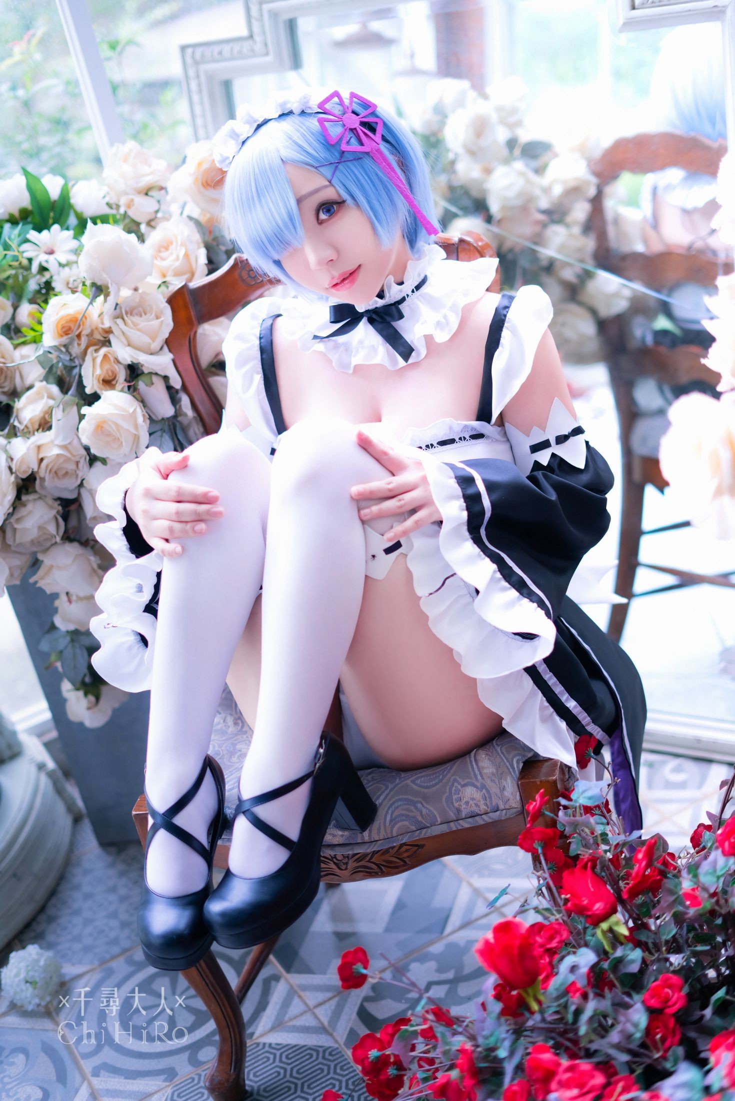 美女动漫博主千寻性感Cosplay写真蕾姆Rem (25)