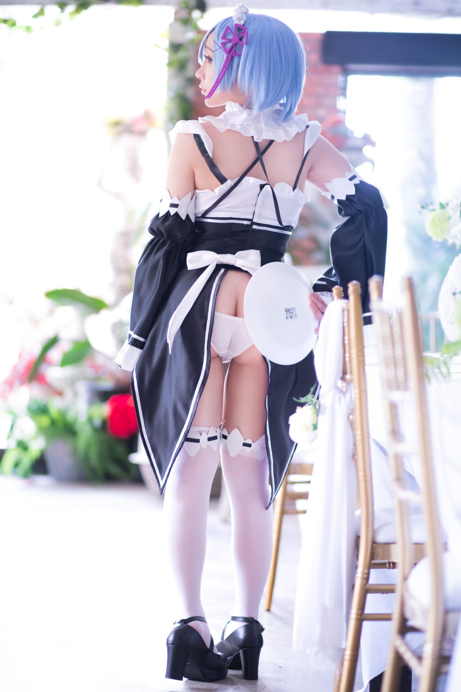 美女动漫博主千寻性感Cosplay写真蕾姆Rem (53)