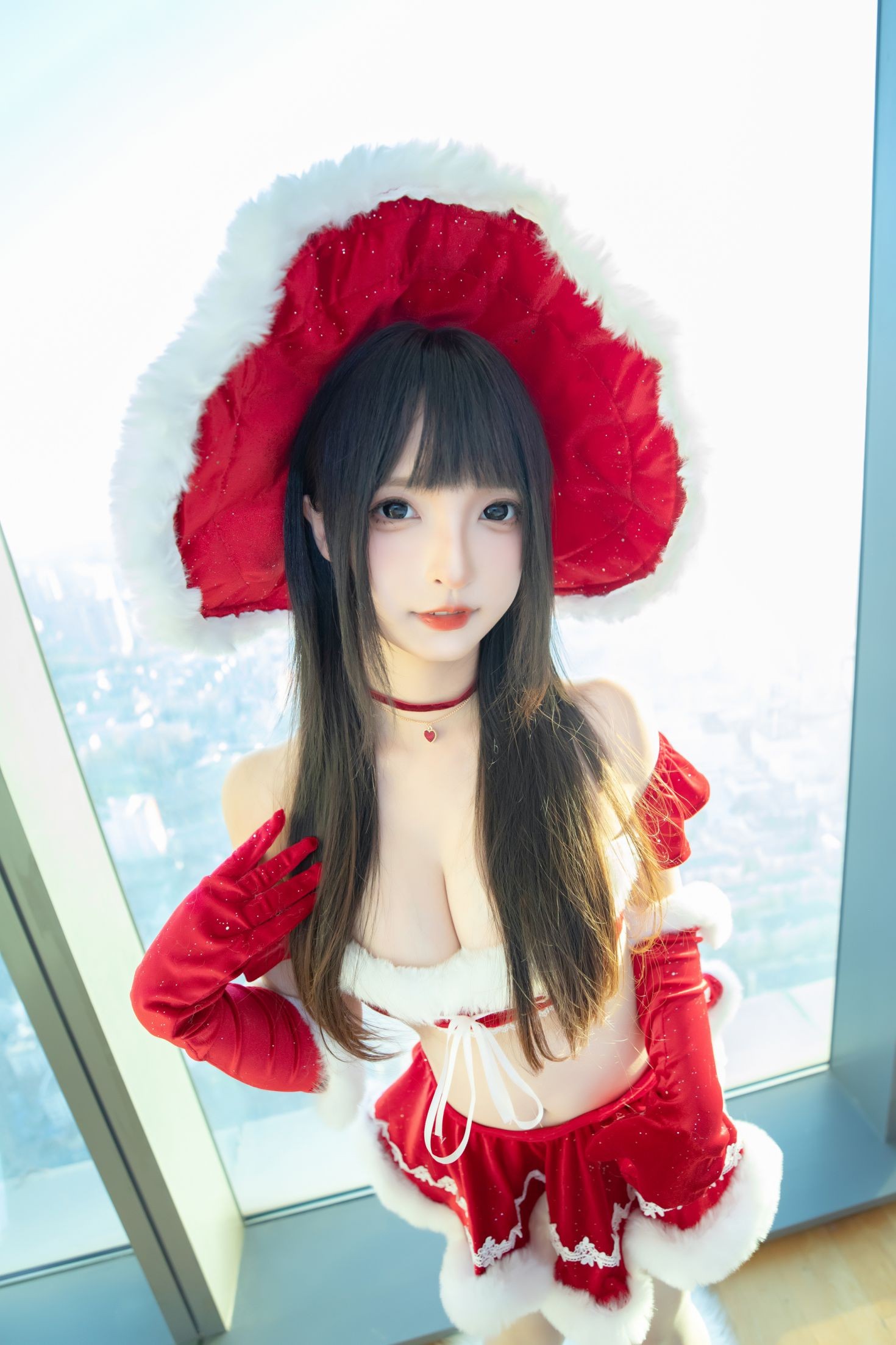 美女动漫博主神楽板真冬性感Cosplay写真圣诞魔法 (3)