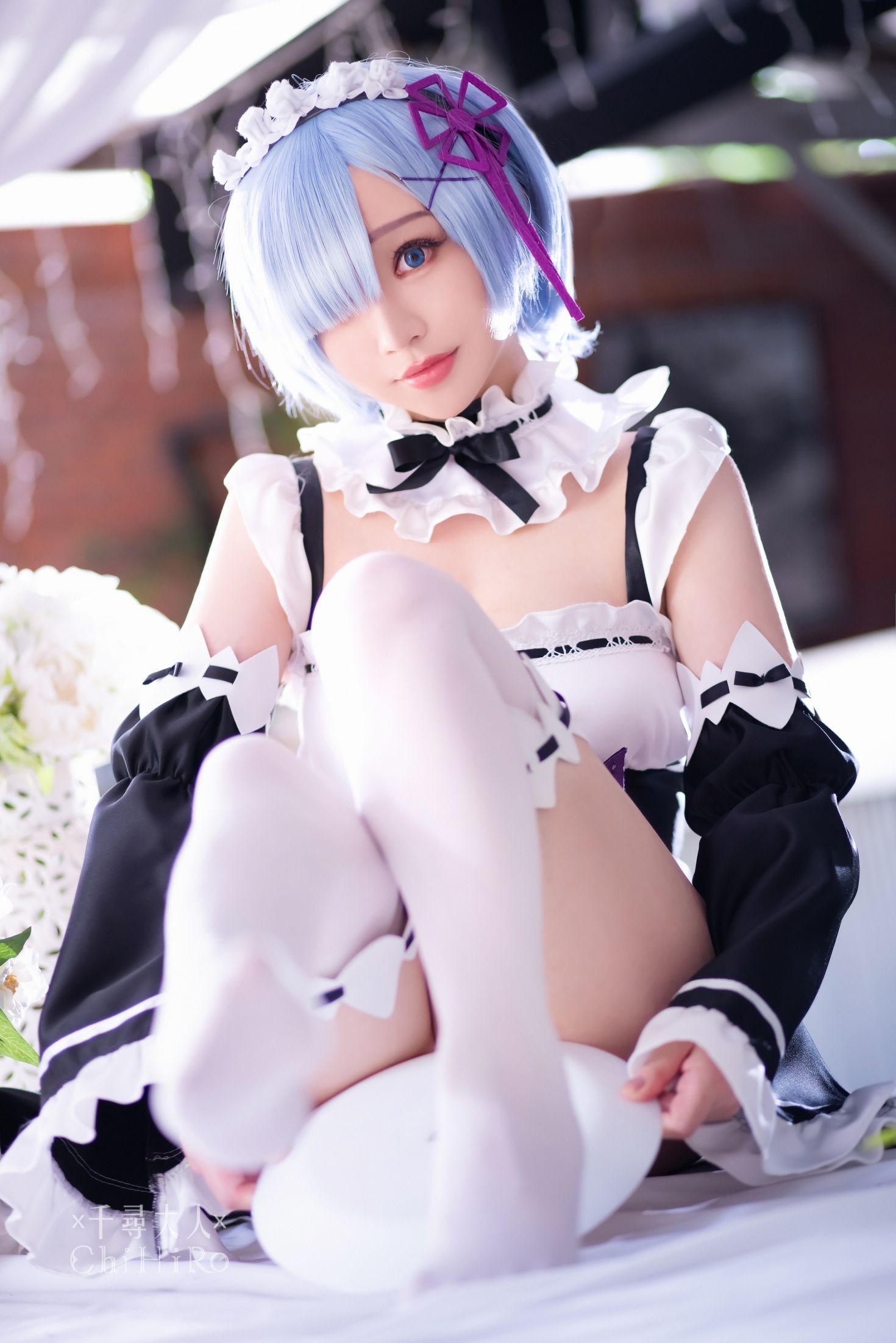 美女动漫博主千寻性感Cosplay写真蕾姆Rem (44)