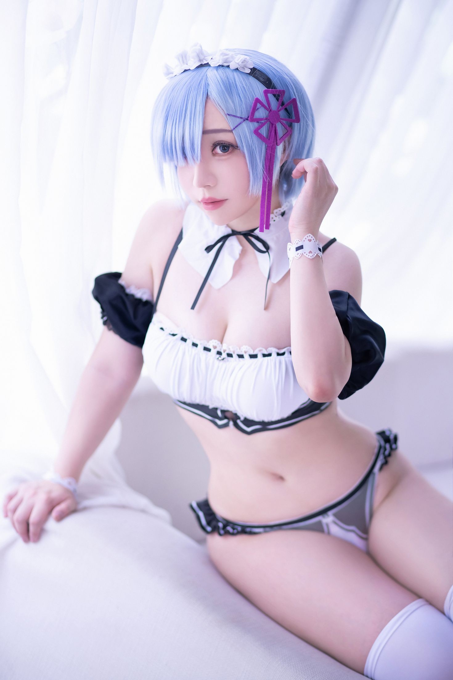 美女动漫博主千寻性感Cosplay写真蕾姆Rem (57)