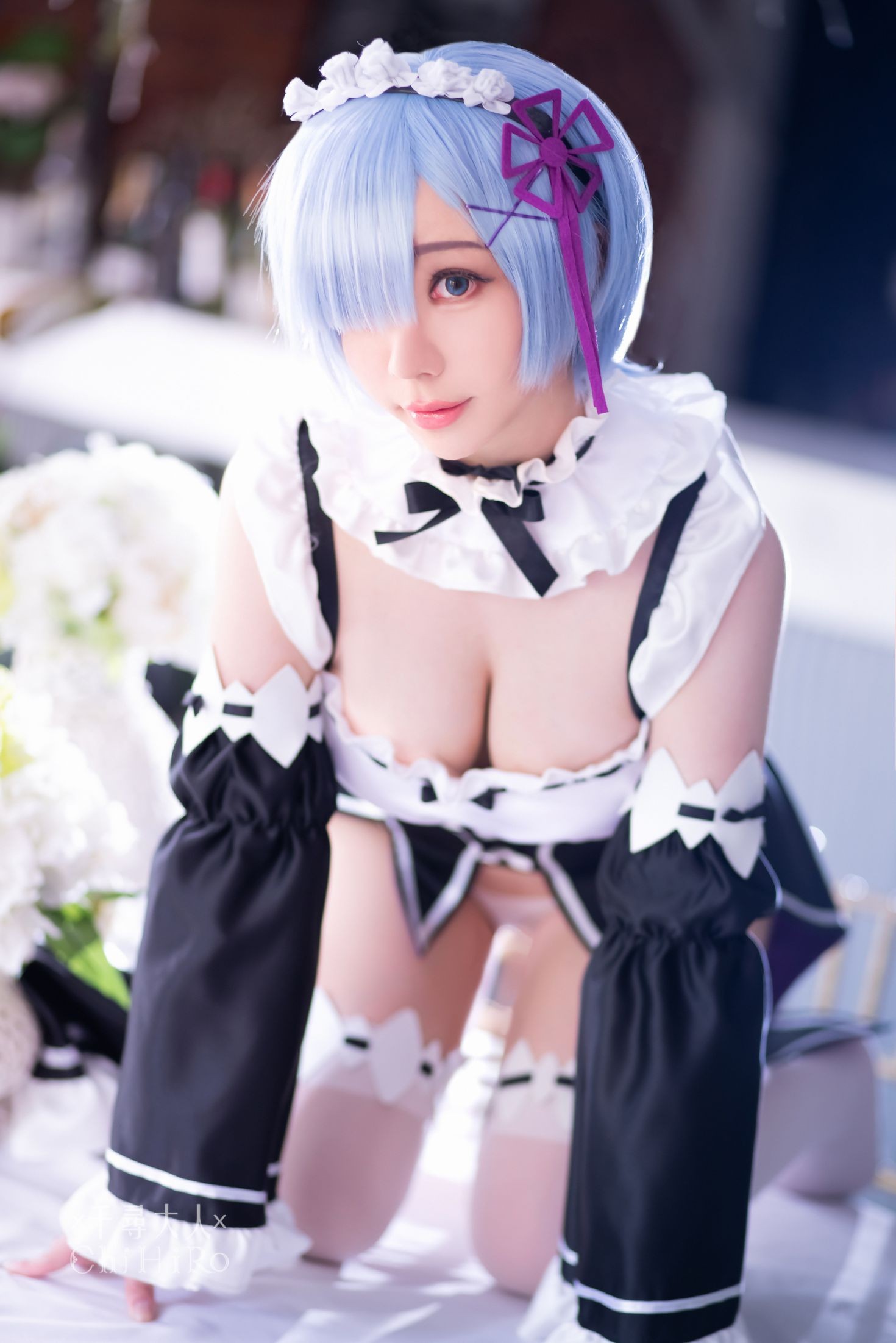 美女动漫博主千寻性感Cosplay写真蕾姆Rem (42)