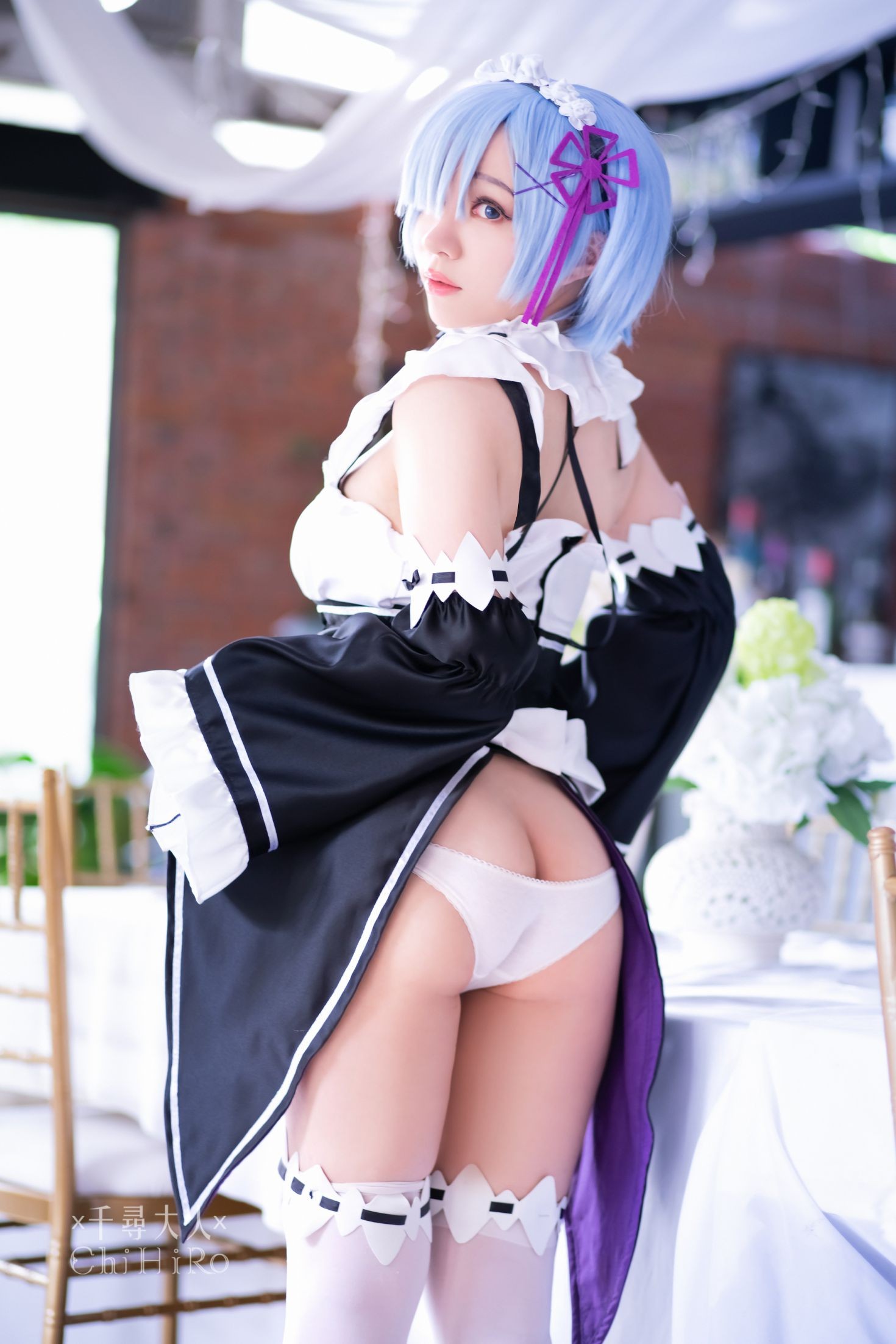 美女动漫博主千寻性感Cosplay写真蕾姆Rem (55)