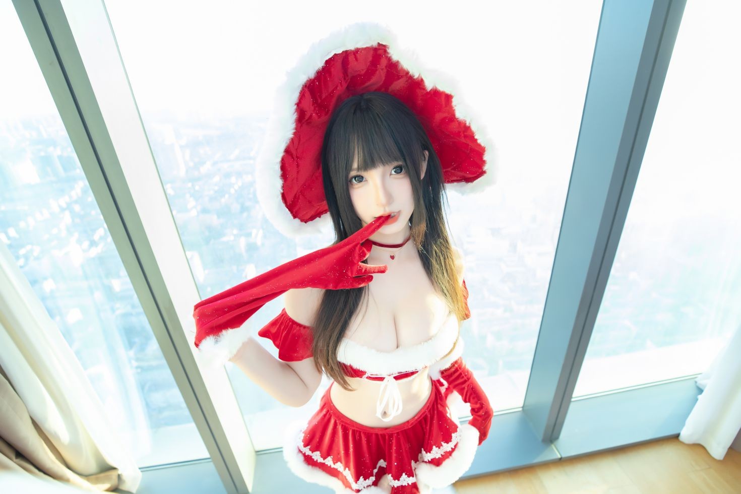 美女动漫博主神楽板真冬性感Cosplay写真圣诞魔法 (11)