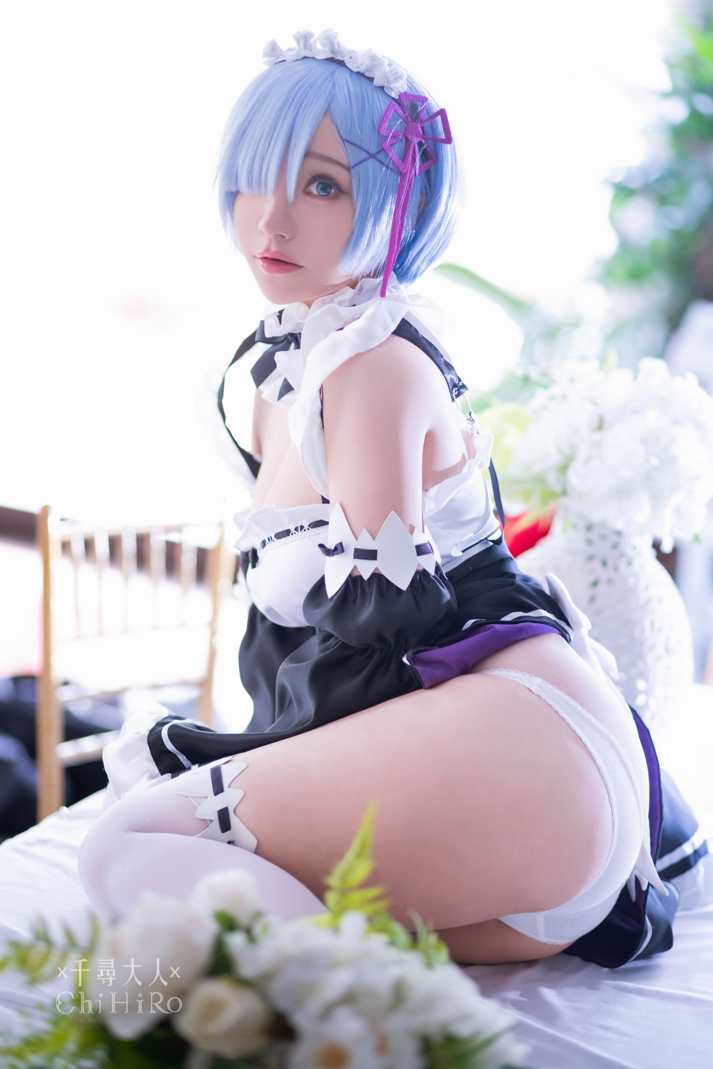 美女动漫博主千寻性感Cosplay写真蕾姆Rem (46)