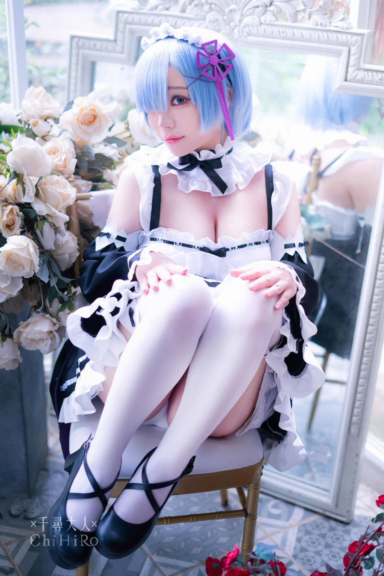 美女动漫博主千寻性感Cosplay写真蕾姆Rem (24)