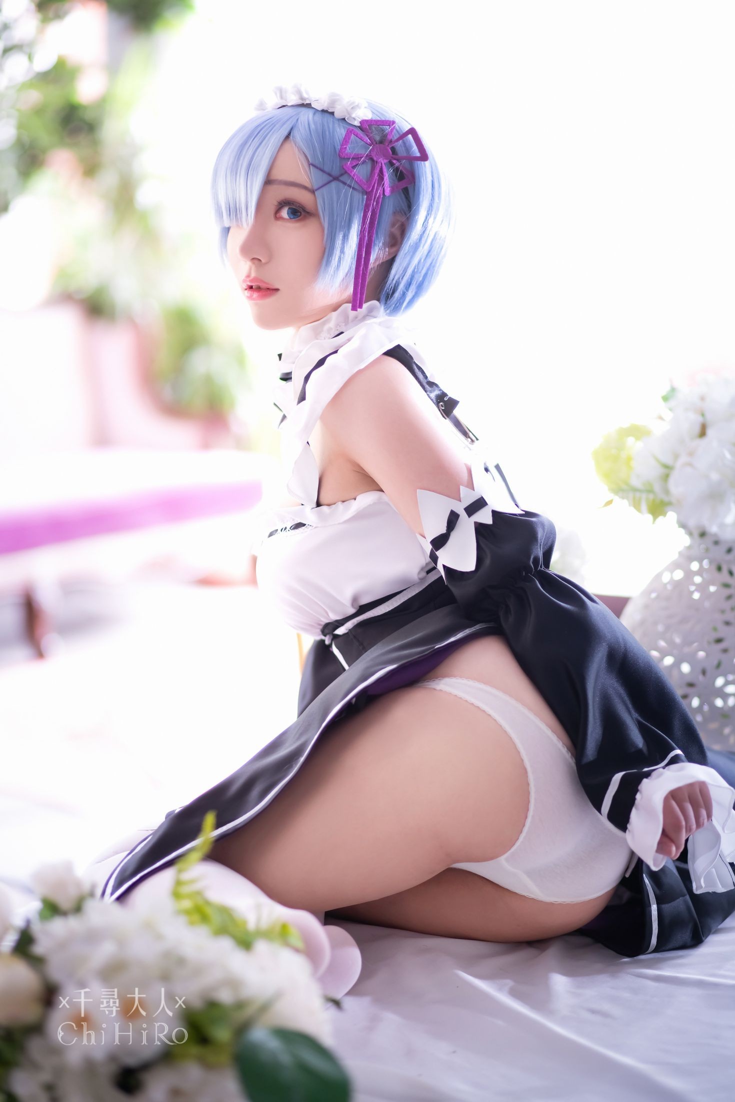 美女动漫博主千寻性感Cosplay写真蕾姆Rem (45)