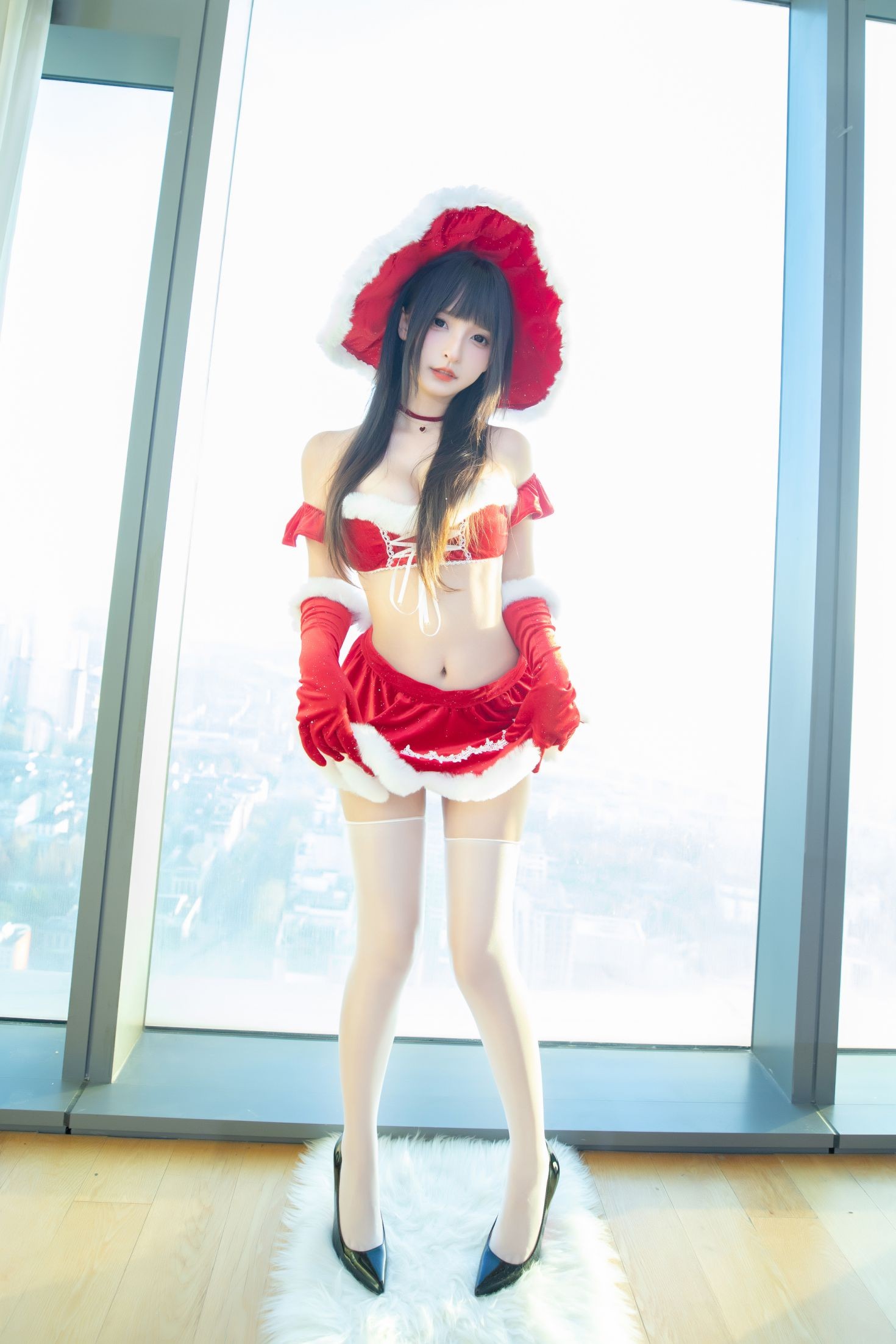 美女动漫博主神楽板真冬性感Cosplay写真圣诞魔法 (15)