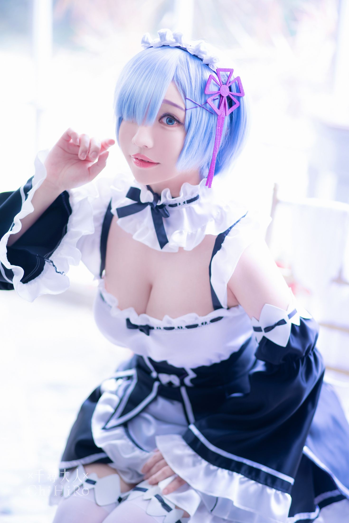 美女动漫博主千寻性感Cosplay写真蕾姆Rem (17)