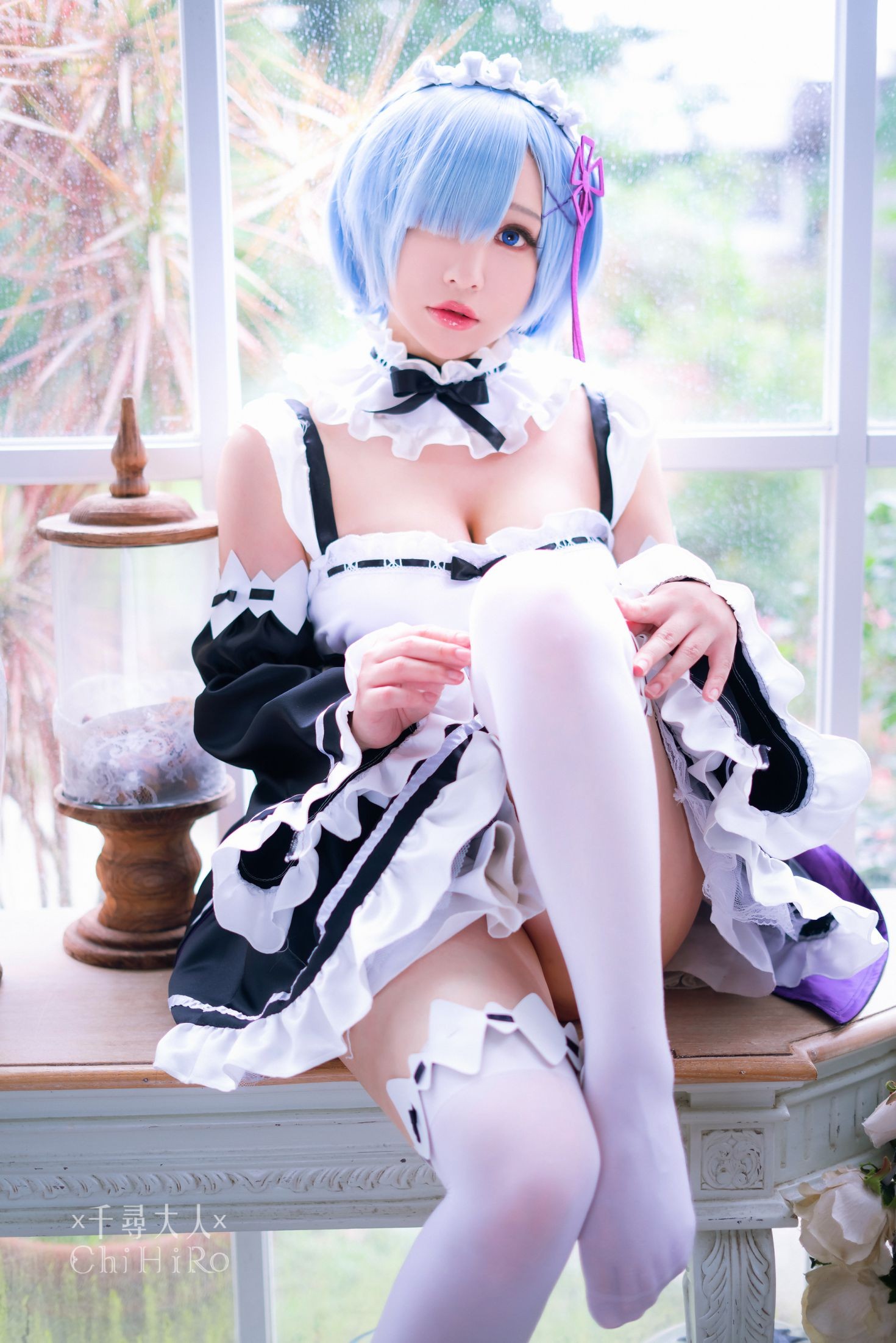 美女动漫博主千寻性感Cosplay写真蕾姆Rem (33)